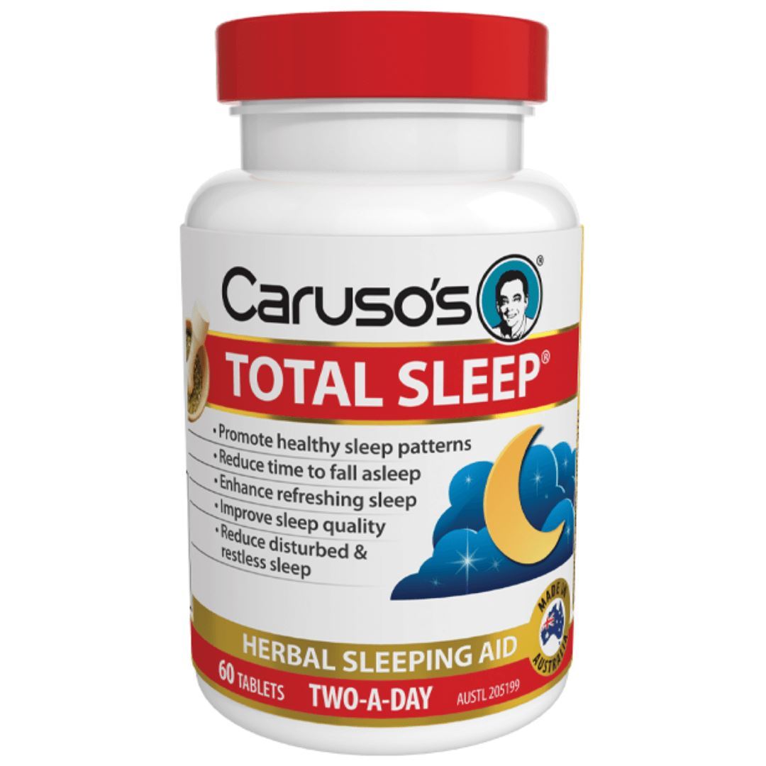Caruso's Total Sleep - Natural Sleep Aid Supplement for Adults, Promotes Relaxation & Deep Sleep - Perfect for Stress Relief & Insomnia Relief at Night