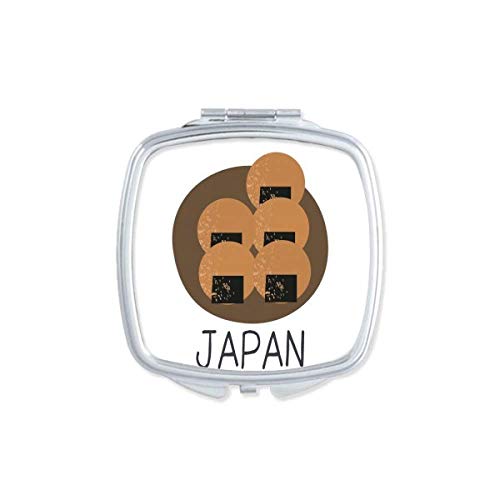 Traditional Japanese Snack Design Portable Compact Mirror - Double Sided Glass Makeup Mirror for Travel, Purse & Home Vanity (DIYthinker)
