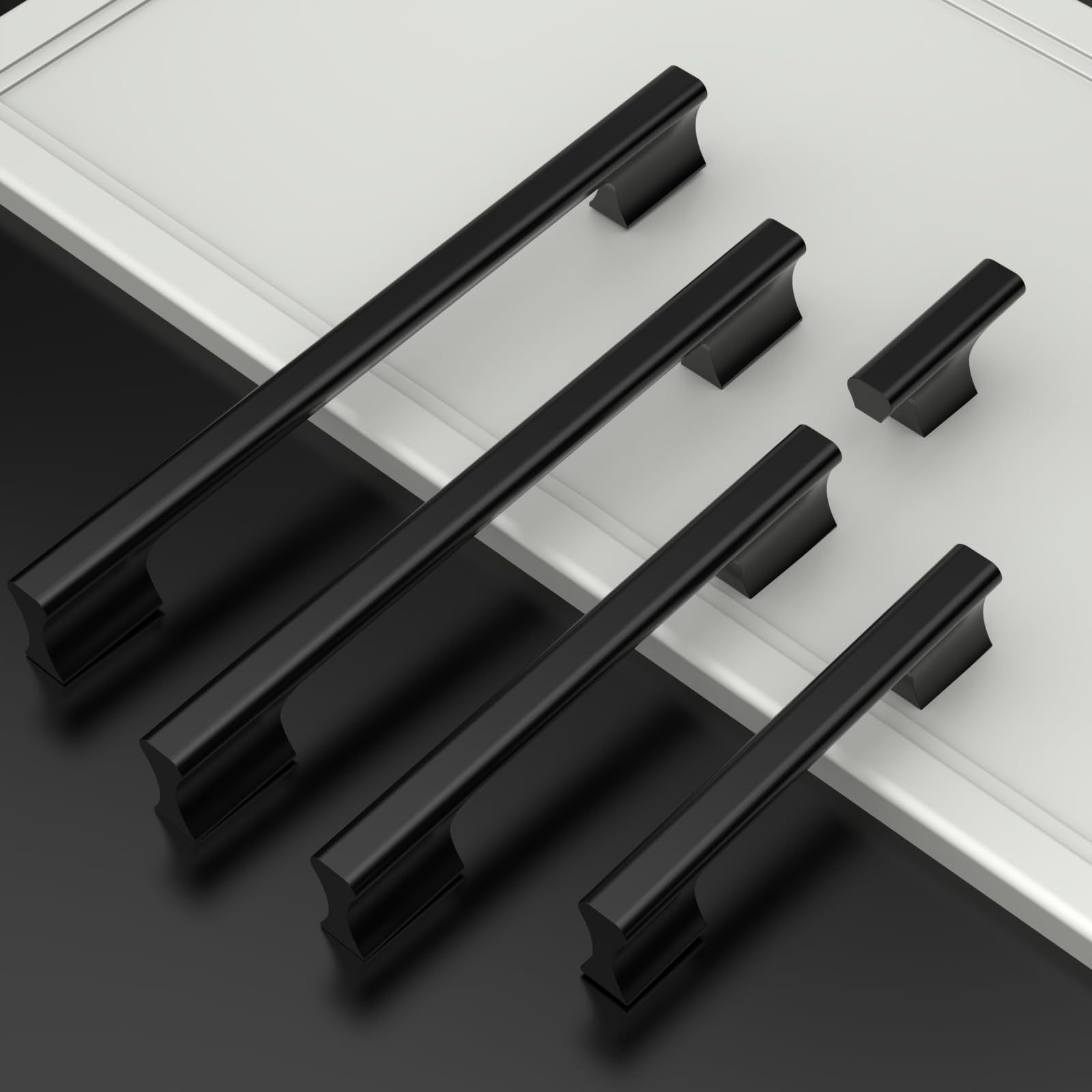 10 Pack Matte Black Kitchen Cabinet Knobs - Single Hole Dresser & Drawer Pull Handles for Wardrobe, Cupboard, and Furniture Upgrade