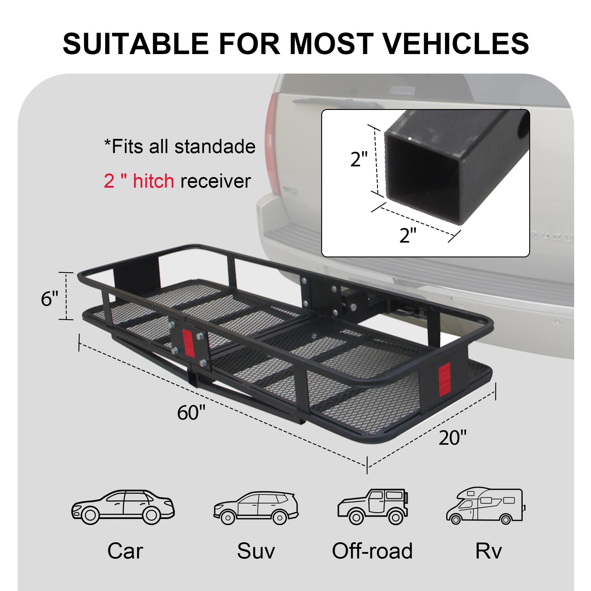 Rockland 500 LBS Heavy Duty Foldable Cargo Carrier - 60