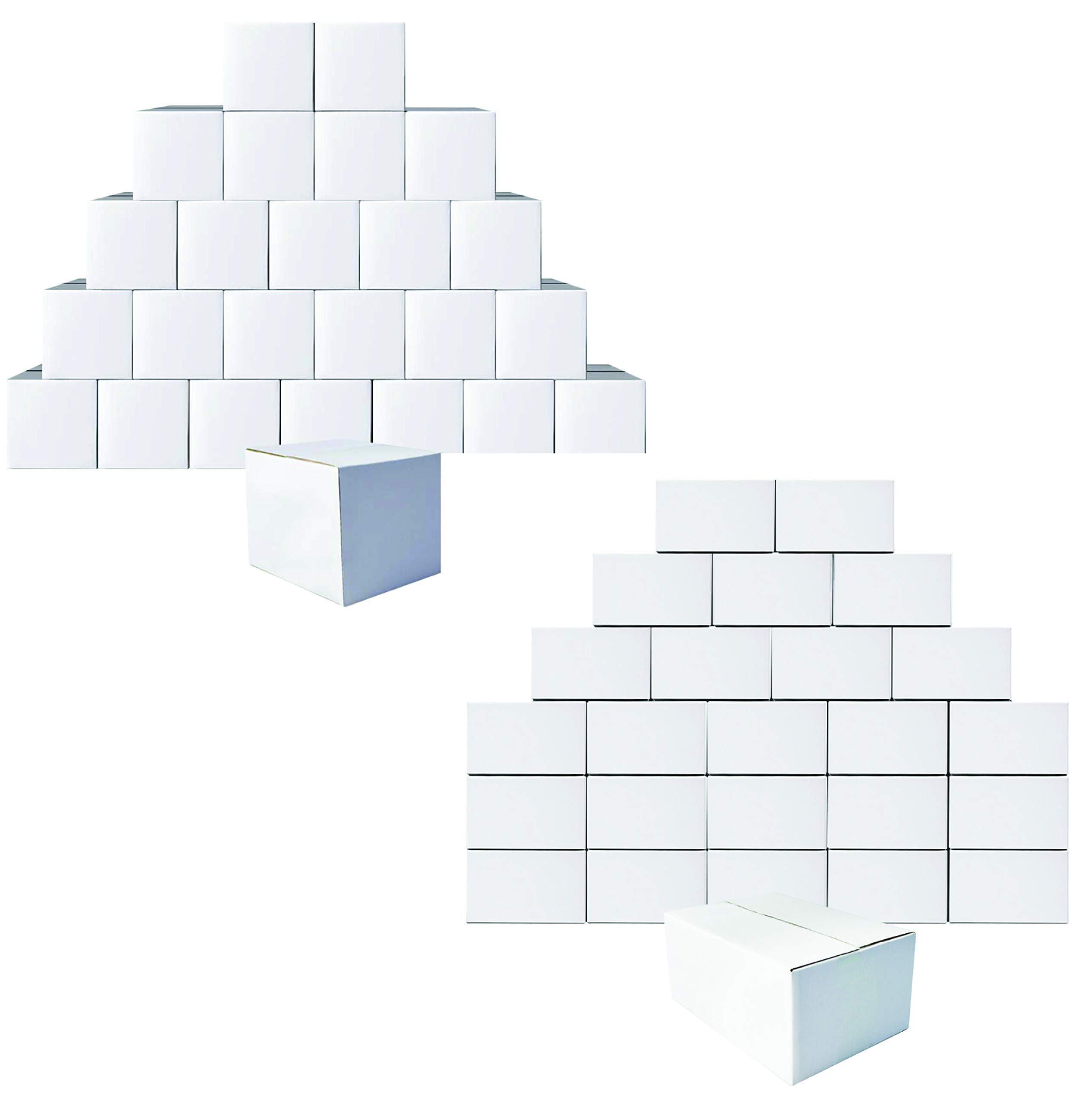 5x5x5 Small Shipping Boxes - White Packing Boxes for Ecommerce