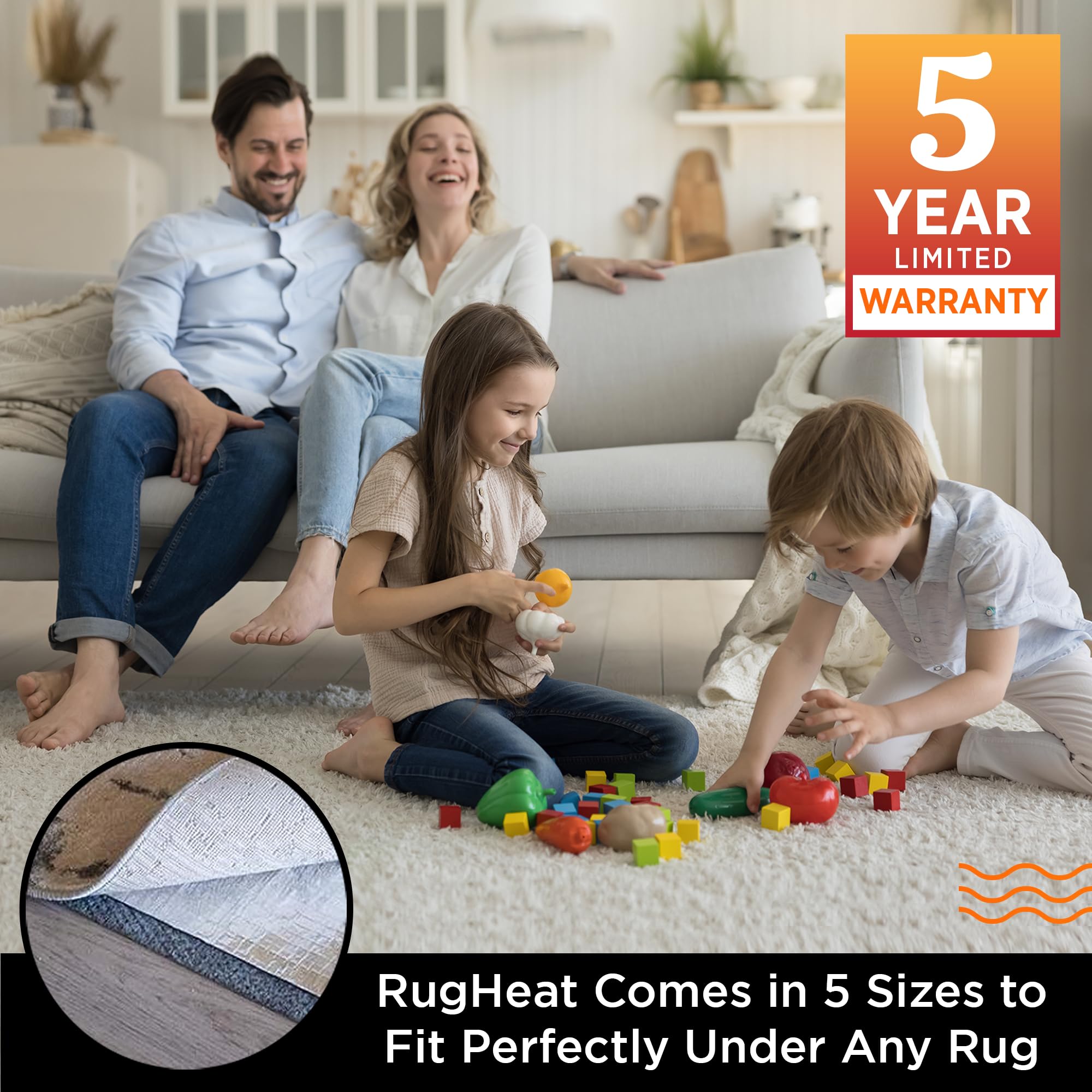 Portable Electric Heated Floor Mat for Rugs - 22x89 Inch Under Rug Heating Pad, Energy Efficient Radiant Floor Heater for Living Room, Bedroom, Office - Perfect Under Couch Runner, Area Rugs & Winter Home Warmth