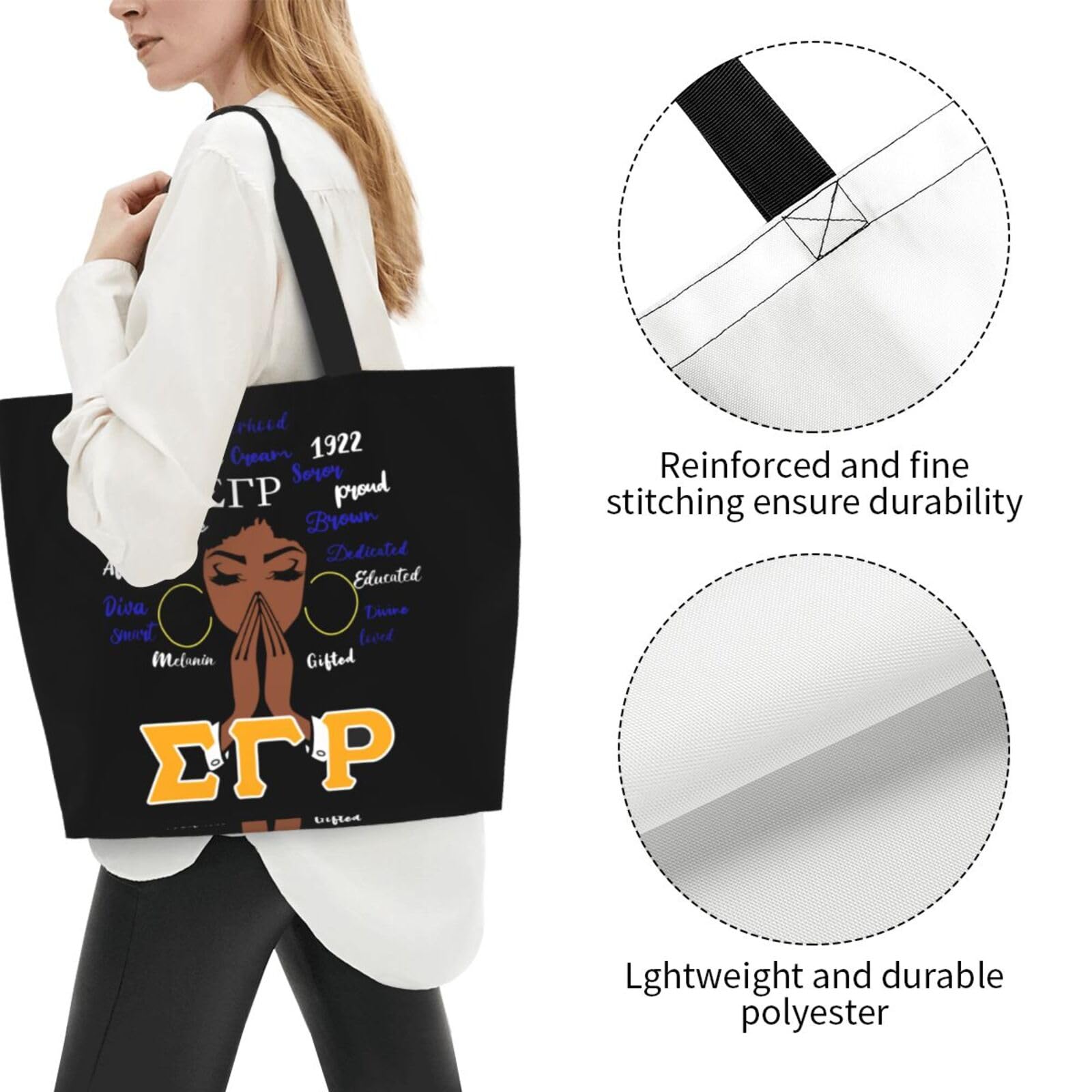 Sorority Tote Bag for Women - 1922 Reusable Large Fashion Beach & Shopping Shoulder Bag - Perfect for Sorority Gifts, College Life, Beach Trips & Daily Use