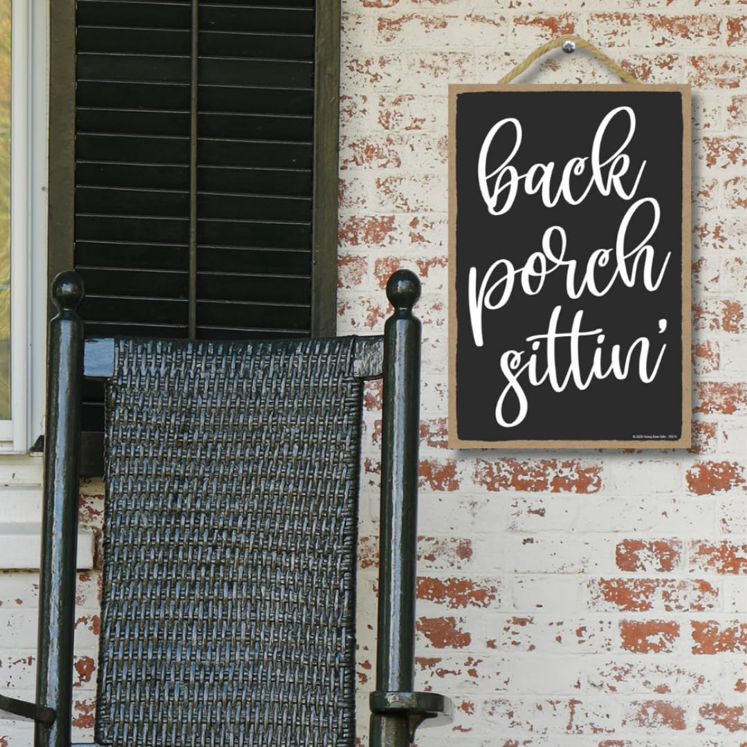 Rustic Wooden Wall Decor - 7x10.5 Inch Honey Dew Gifts Sign for Back Porch, Garden & Patio - Perfect for Outdoor Sitting Areas & Farmhouse Style Home Decor