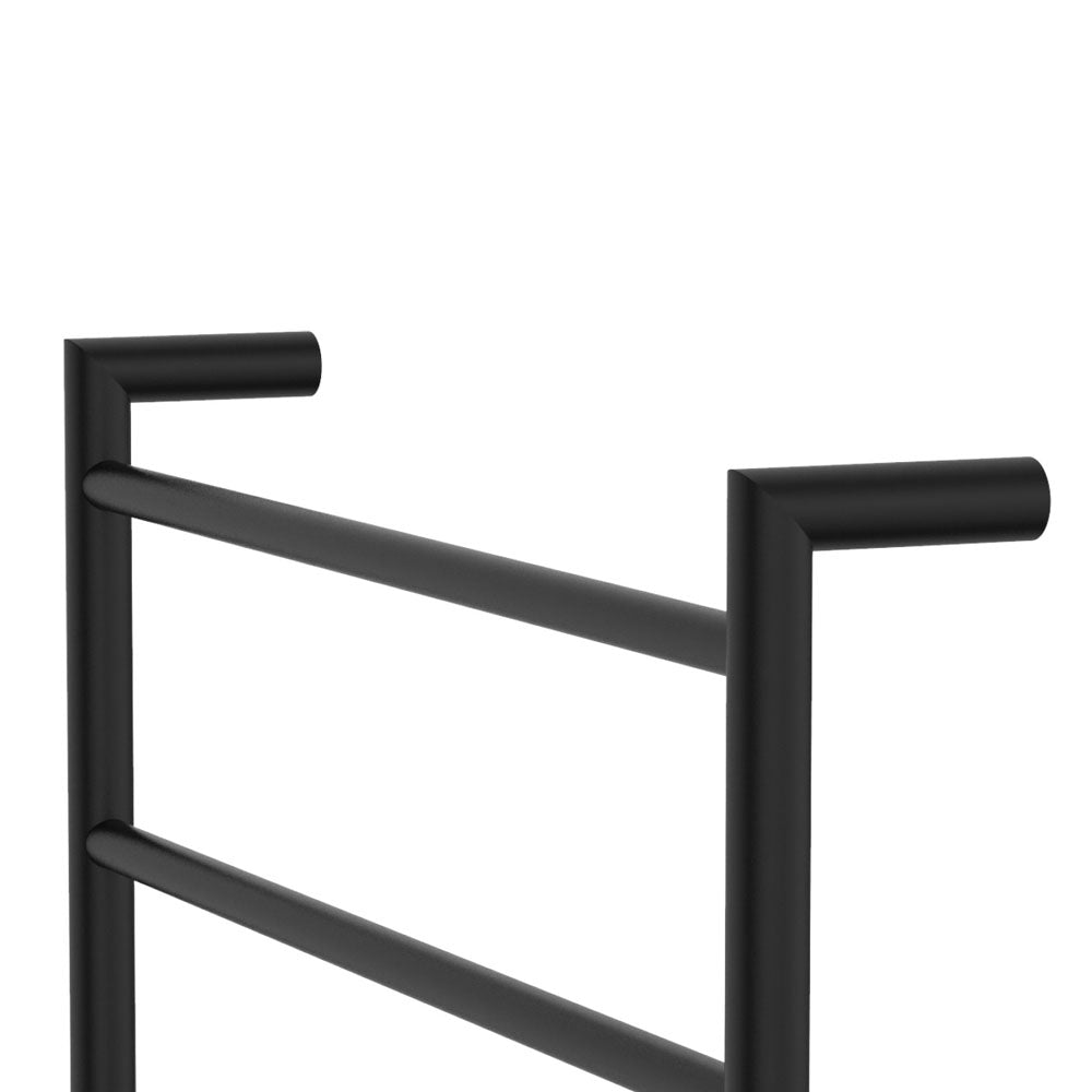 Fienza 8286080MB Kaya Heated Towel Rail - 600 x 800mm Matte Black Bathroom Towel Warmer for Luxurious Spa Experience at Home