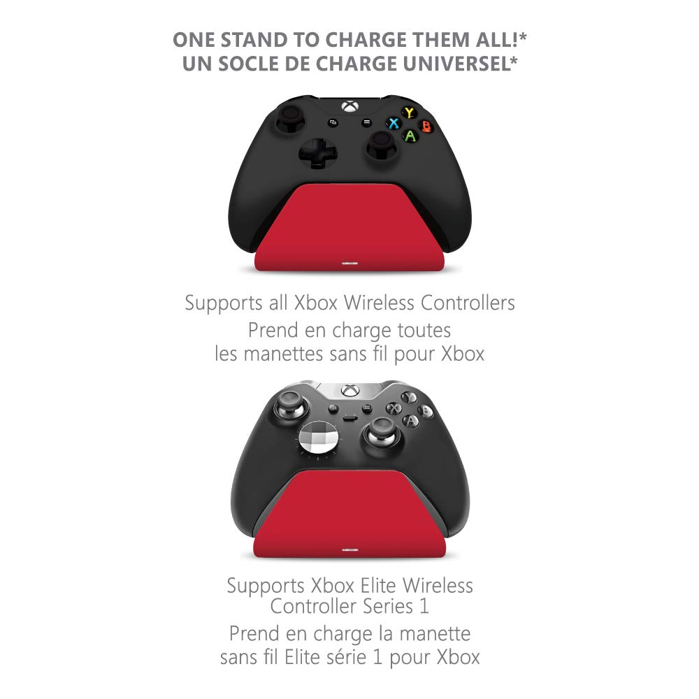 Xbox Pro Charging Stand with 1100mAh Rechargeable Battery - Universal Controller Charging Station for Xbox Series X/S & Xbox One - Pulse Red Gaming Gear | Perfect for Multiplayer Gaming & Overnight Charging