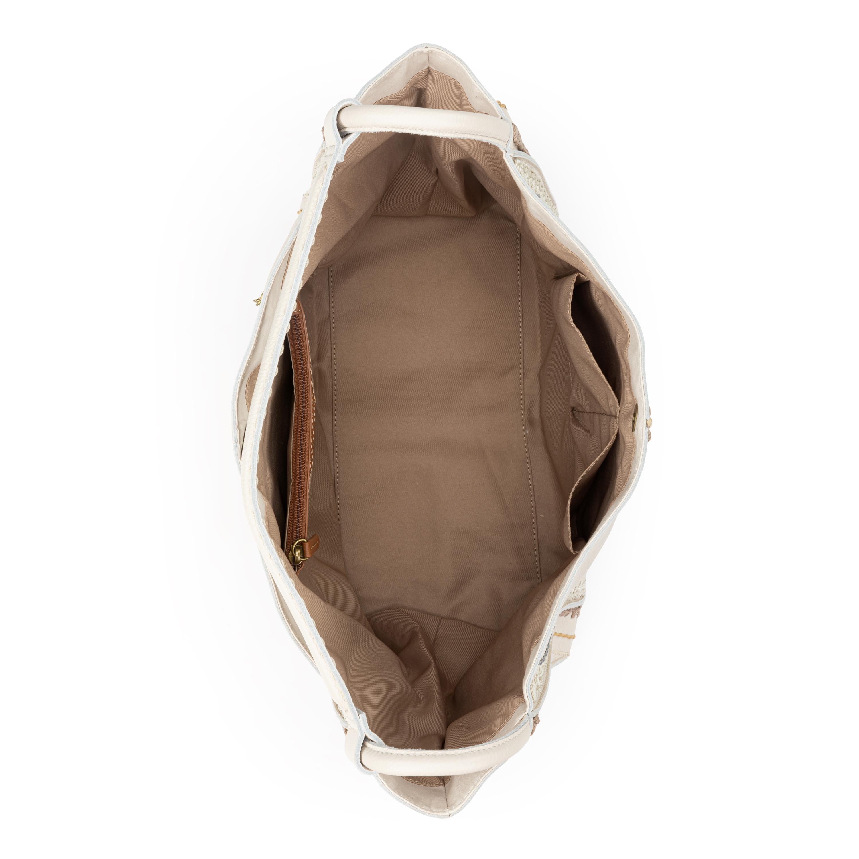 Los Feliz Large Leather Tote Bag - Stone Neutral Seminyak Color - Perfect for Work, Travel & Everyday Use