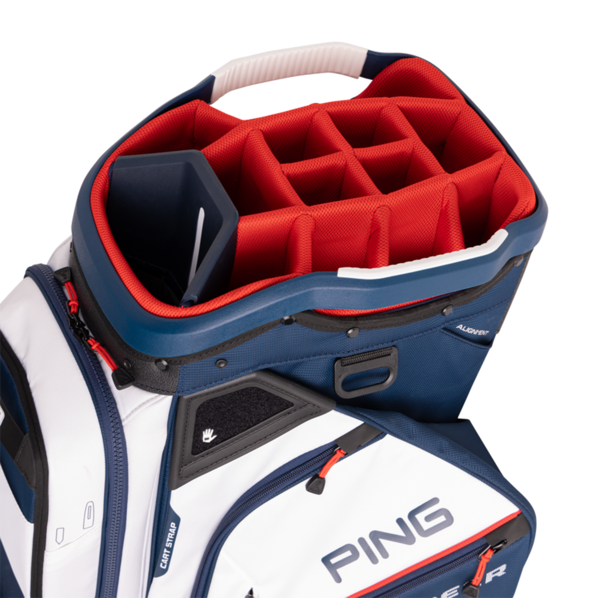 PING Pioneer 244 Golf Cart Bag - Lightweight Stand Bag with 14-Way Divider, Waterproof Pocket & Cooler - Perfect for Golf Tournaments & Driving Range Practice