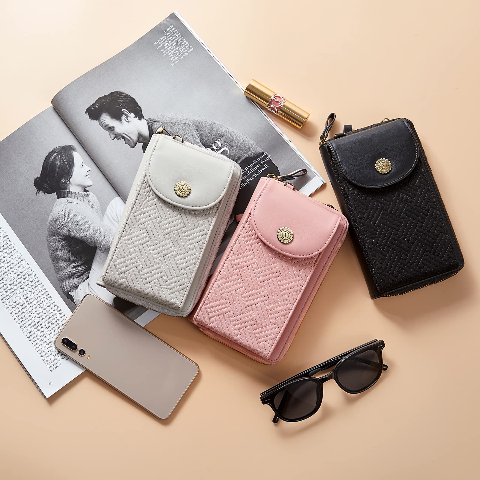 Kattee Small Phone Purse for Women - Vegan Leather Crossbody Bag with RFID Blocking | Cell Phone Wallet & Card Holder | Perfect for Travel, Shopping & Everyday Use
