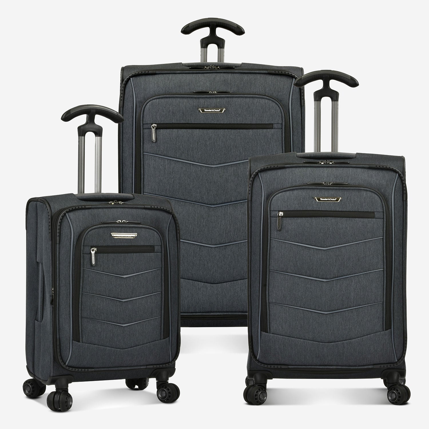 Silverwood Softside 3-Piece Expandable Luggage Set with Spinner Wheels - Lightweight Suitcase for Travel, Business Trips & Family Vacations