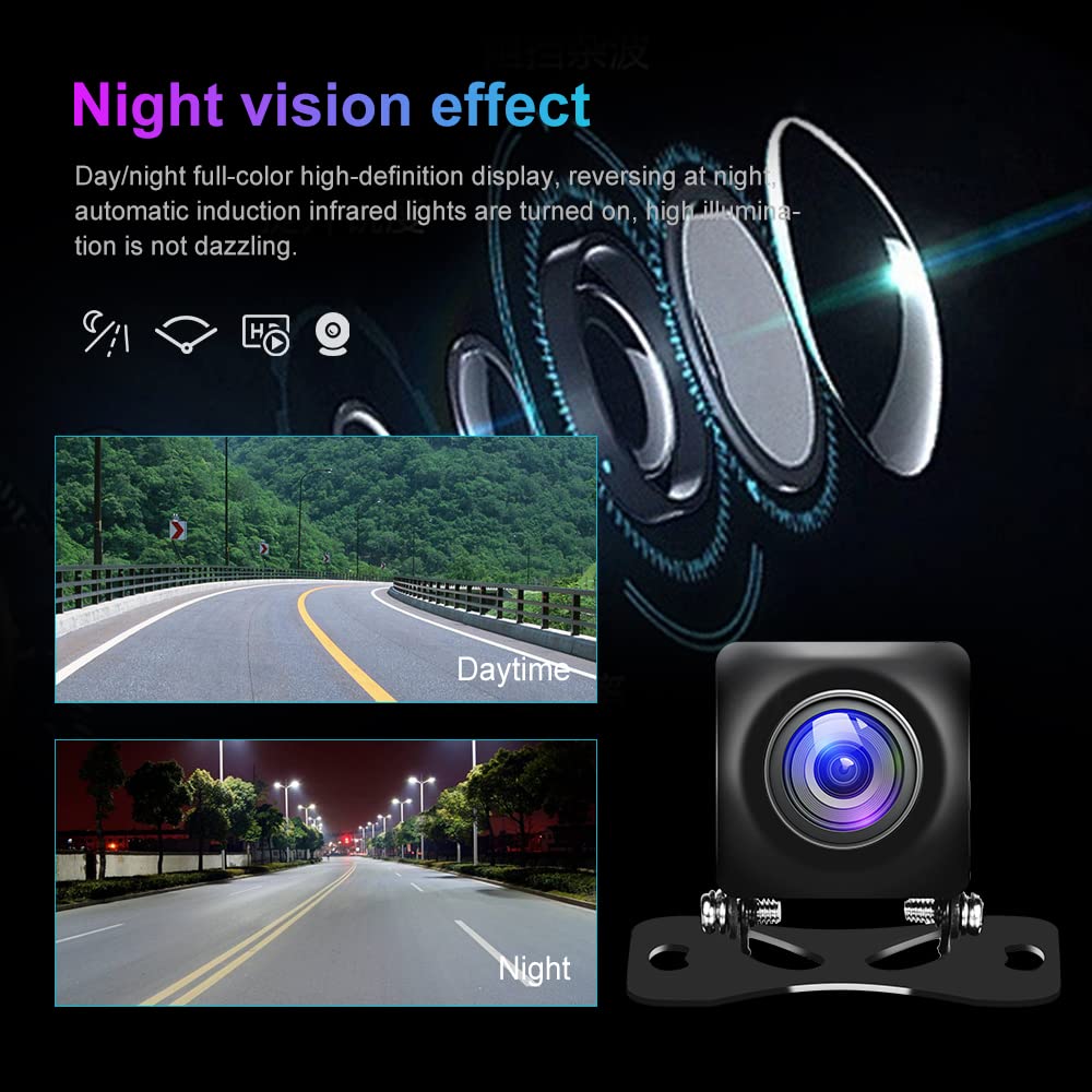 10.26 Inch Wireless CarPlay Monitor with Bluetooth & Android Auto - 2K+1080P Dual Camera Car DVR with HD Backup Display - Perfect for Safe Driving & Parking Assistance