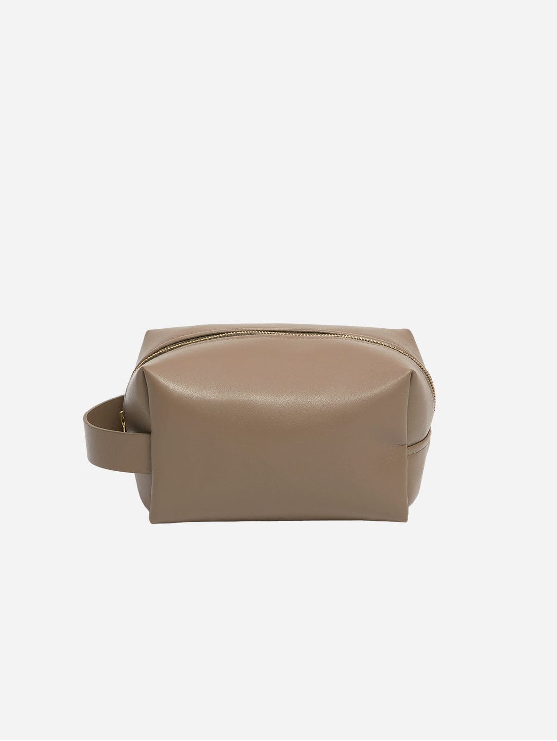 Oleatex Vegan Olive Leather Classic Washbag S | Mocha Brown | Eco-Friendly Travel Toiletry Bag for Men & Women | Perfect for Gym, Travel & Daily Use