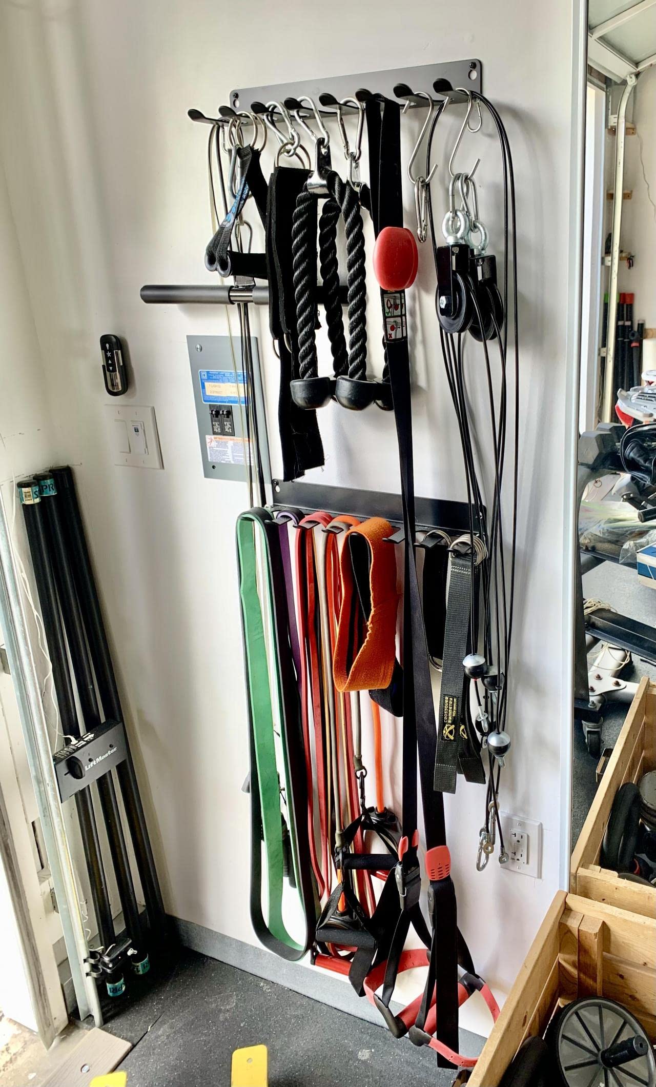 StoreYourBoard Heavy Duty Wall Mount Gym Equipment Organizer - Metal Storage Rack for Workout Bands, Jump Ropes, Yoga Mats & Foam Rollers | Perfect for Home Gym, Garage Fitness Equipment Organization & Small Space Workout Storage