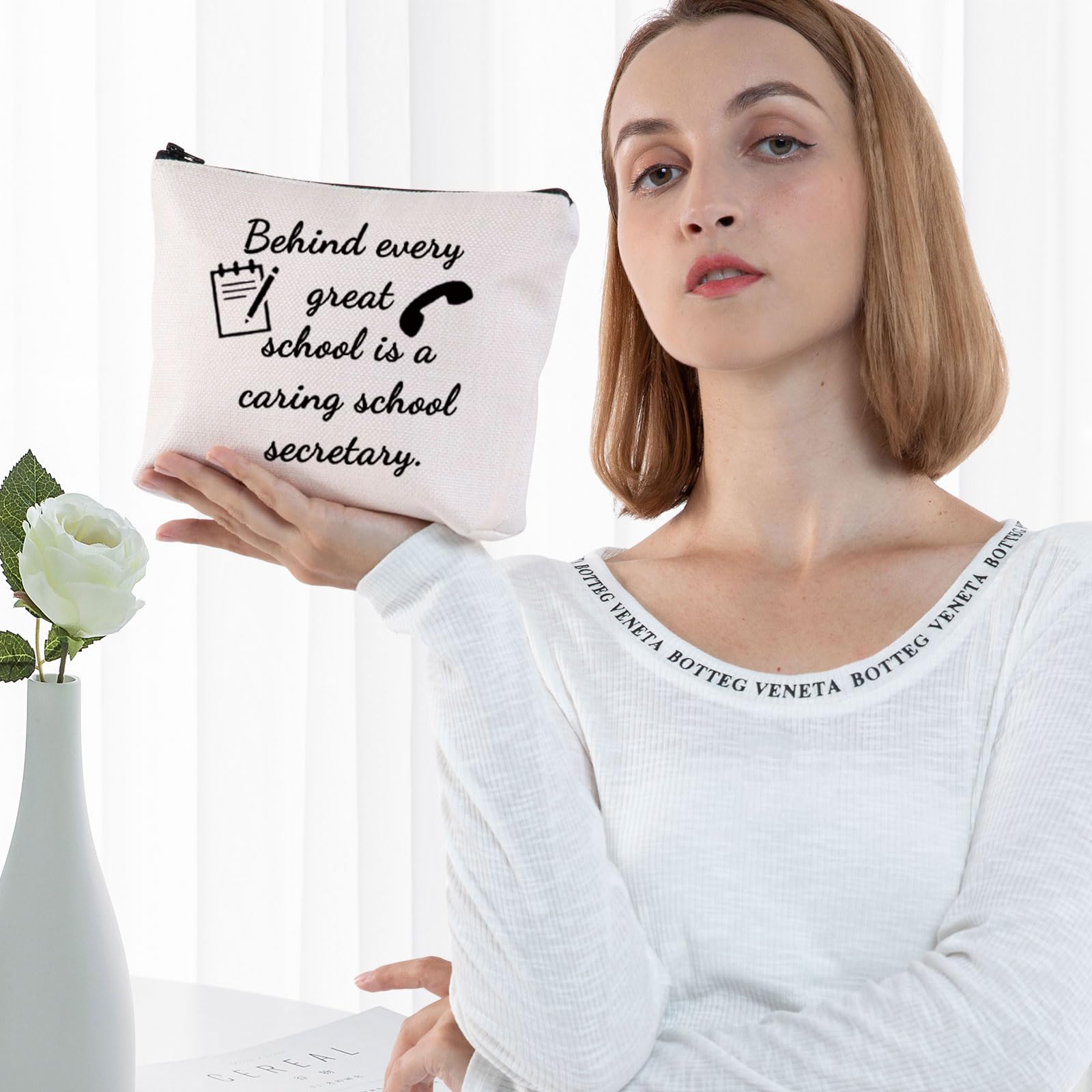 G2TUP School Secretary Gift for Women - Travel Makeup Bag & Zipper Pouch - Perfect Appreciation Gift for Caring School Administrators - Great for Travel, Office & Teacher Appreciation Day