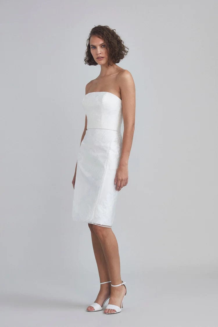Amsale LW199 Women's Wedding Dress Size 4 - Elegant Bridal Gown for Church Ceremony & Reception