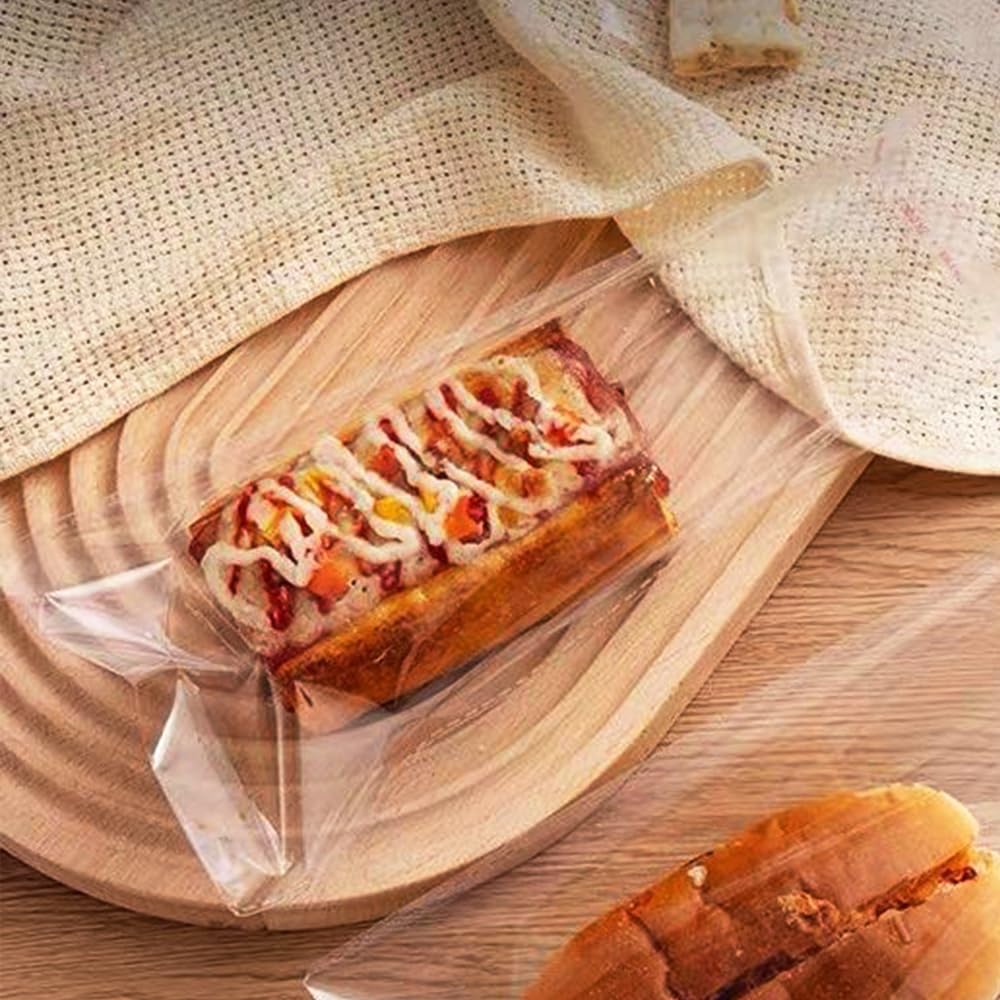 5x7 Inch Clear Cellophane Bags - 150 Pack Self-Adhesive Plastic Sleeves for Photos, Cookies, Greeting Cards & Treats | Perfect for Party Favors, Gift Wrapping & Craft Projects