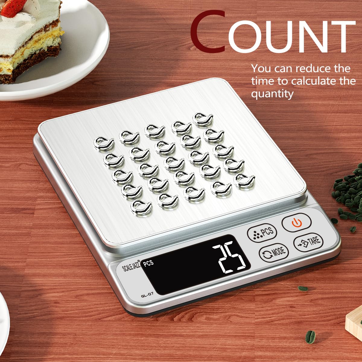 Mini Digital Kitchen Scale - 6.6lb Capacity, Precise Grams & Ounces Measurement for Cooking, Baking & Food Portioning | LCD Display, Tare Function, Auto-Off | Perfect for Home Kitchen, Coffee Brewing & Jewelry Weighing