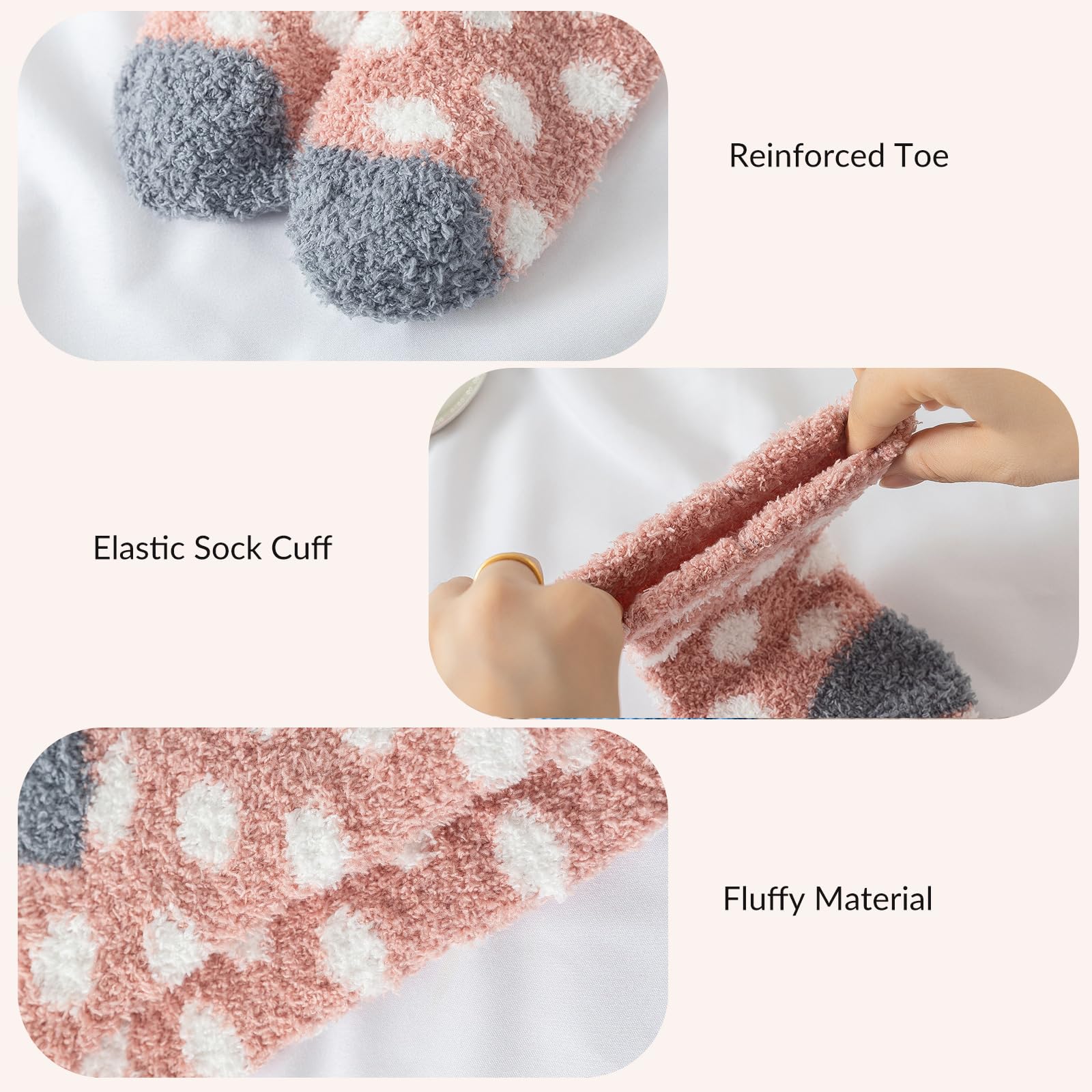 Women's Fuzzy Slipper Socks - Ultra Soft Fluffy Warm Cozy Winter Socks for Indoor & Outdoor Use - Perfect for Home, Office, Yoga and Cold Weather Comfort