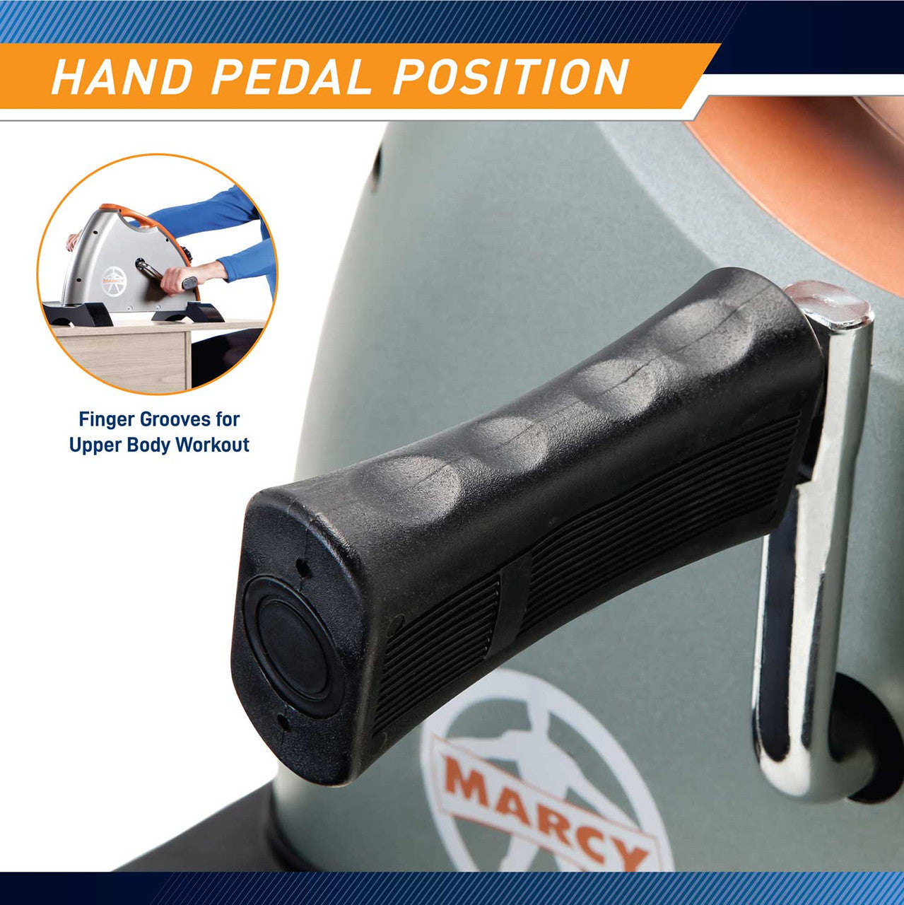 Marcy NS 909 Mini Exercise Bike - Portable Under Desk Pedal Exerciser for Home & Office Cardio Workout - Compact Cycling Machine for Legs & Arms Training