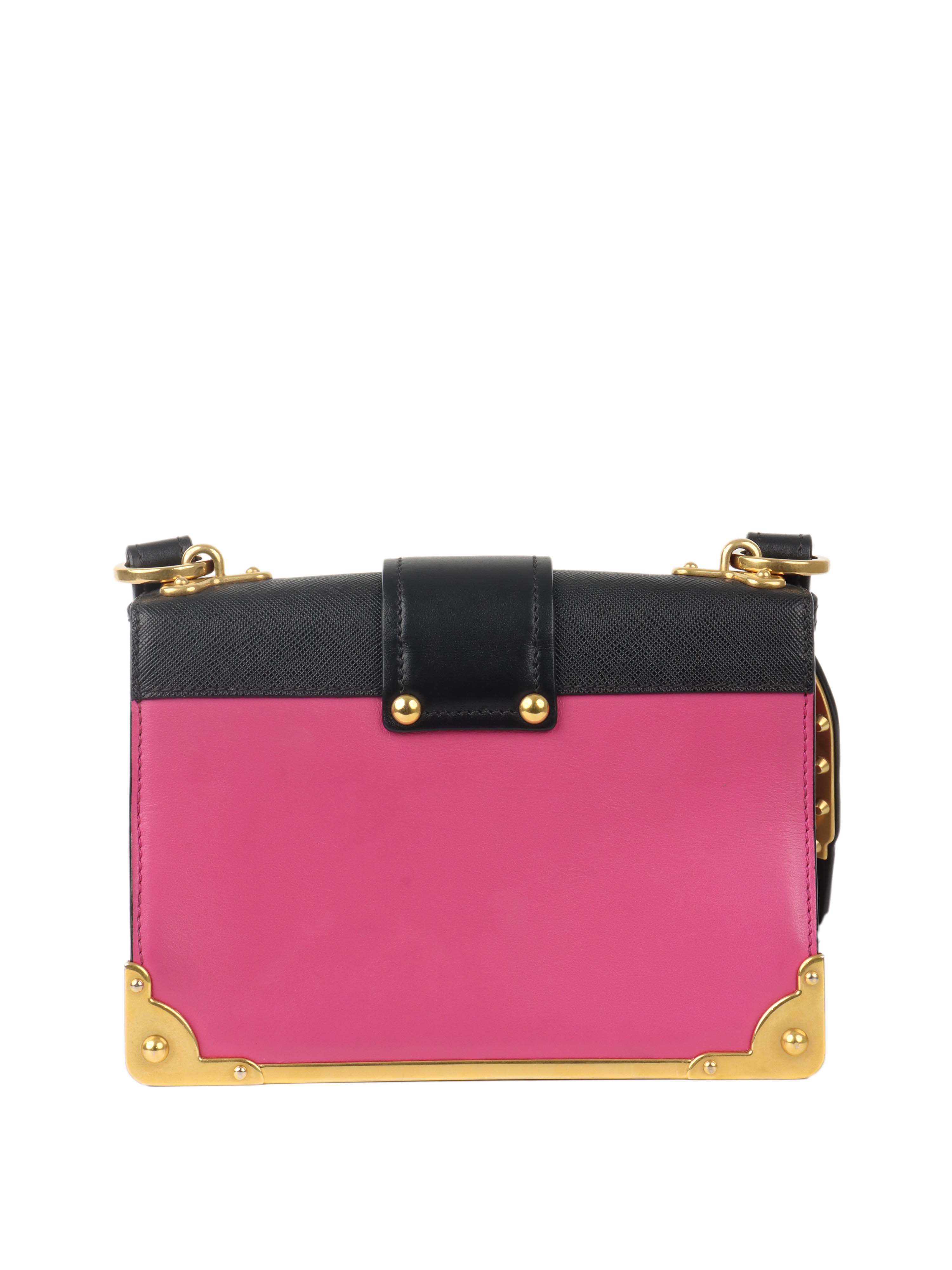Prada Pink Cahier Leather Crossbody Bag for Women | Luxury Designer Handbag with Adjustable Strap | Perfect for Parties, Date Nights & Everyday Use