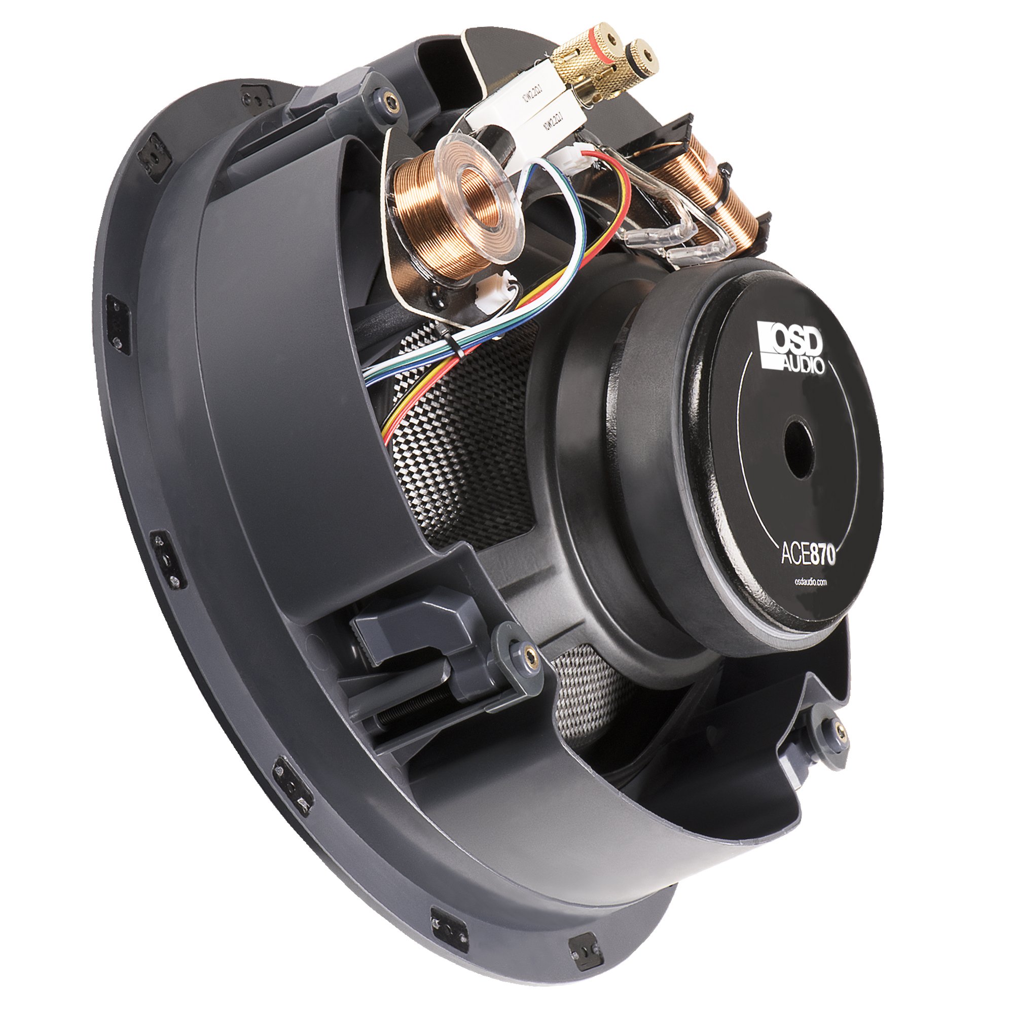 OSD Audio 8-Inch Trimless Ceiling Speaker 175W LCR - Home Theater Surround Sound System with Contour Switch (ACE870, Single) - Perfect for Living Room, Bedroom & Basement Audio Setup