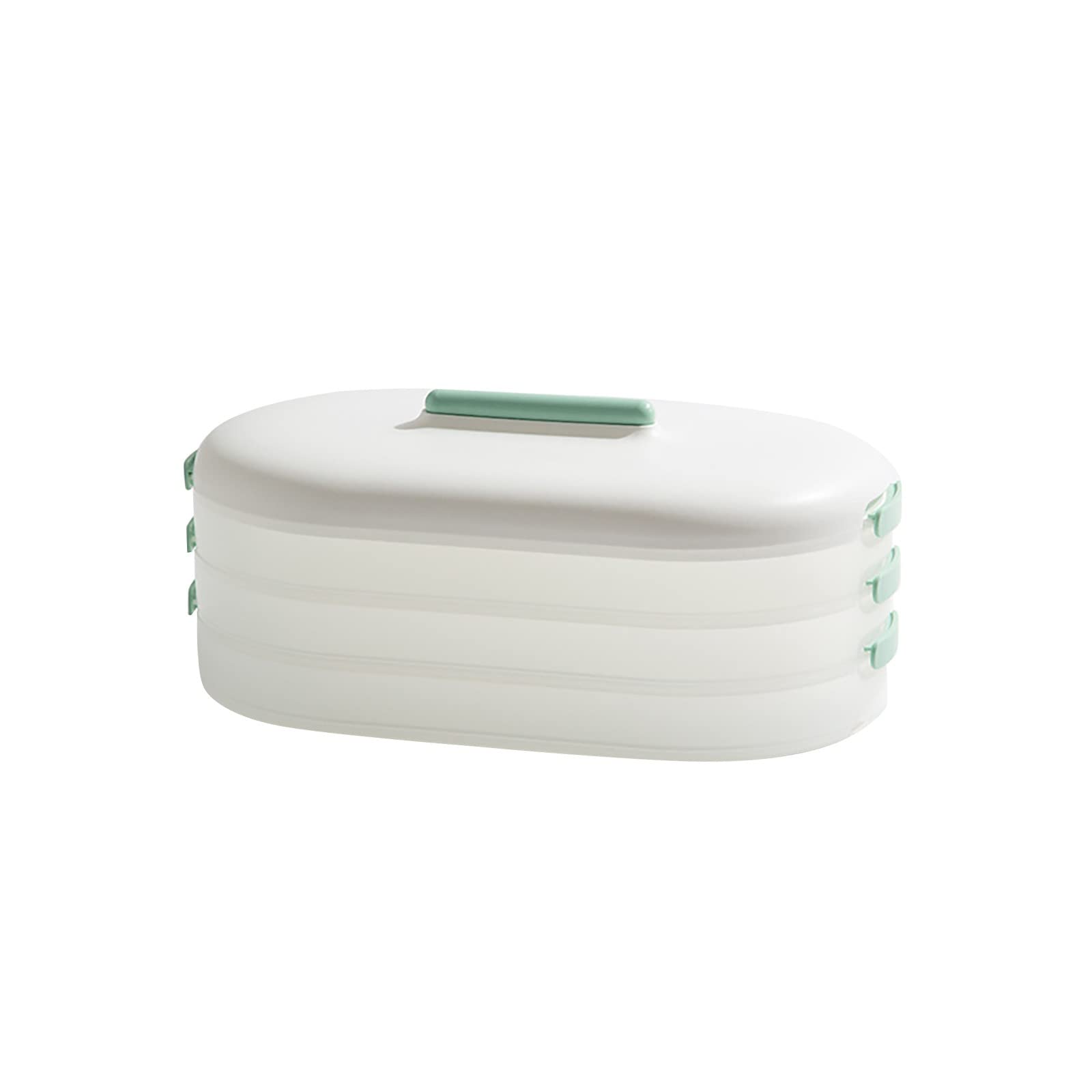 Boddenly 3-Layer Airtight Food Storage Containers - BPA-Free Plastic Meal Prep Containers for Freezing, Fridge & Pantry Organization - Leakproof Stackable Kitchen Containers for Leftovers, Dumplings, Snacks (Green, One Size) - Perfect for Meal Prep, Lunch Box & Home Storage