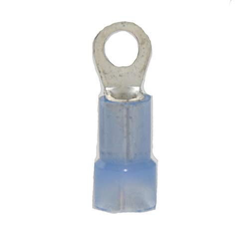 16-14 AWG Nylon Insulated #8 Stud Slim Ring Terminals (1000pcs Bulk Pack) - Perfect for Automotive Wiring, Marine Applications & Electrical Projects