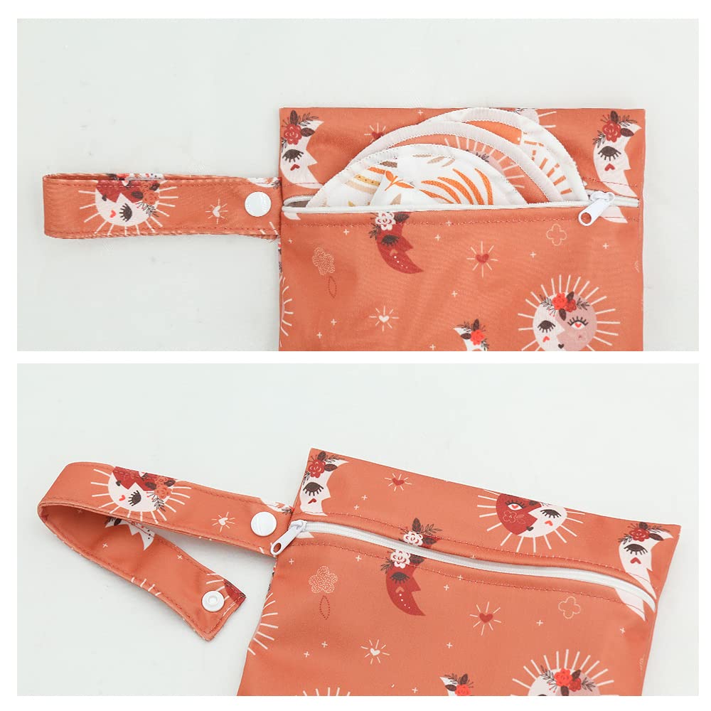 Waterproof Reusable Wet Dry Bags for Baby Cloth Diapers & Swimwear - 3-Pack Washable Travel Storage Bags (7x9.8 Inch, Leaf Pattern) - Ideal for Gym, Pool, Daycare, Yoga & Beach - Perfect for Wet Clothes, Swimsuits & Soiled Baby Items