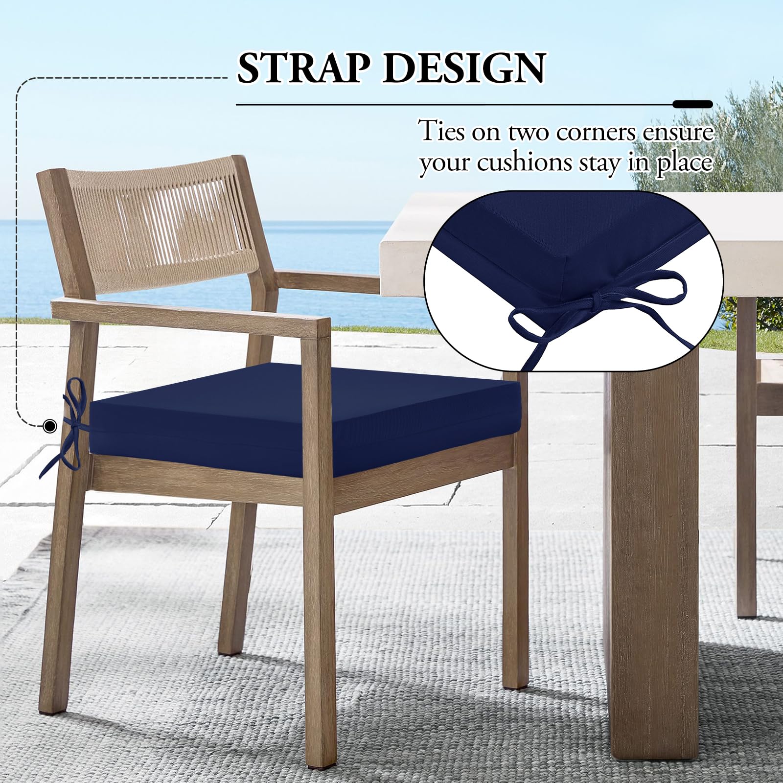 Waterproof Outdoor Chair Cushions Set of 4 - 18.5