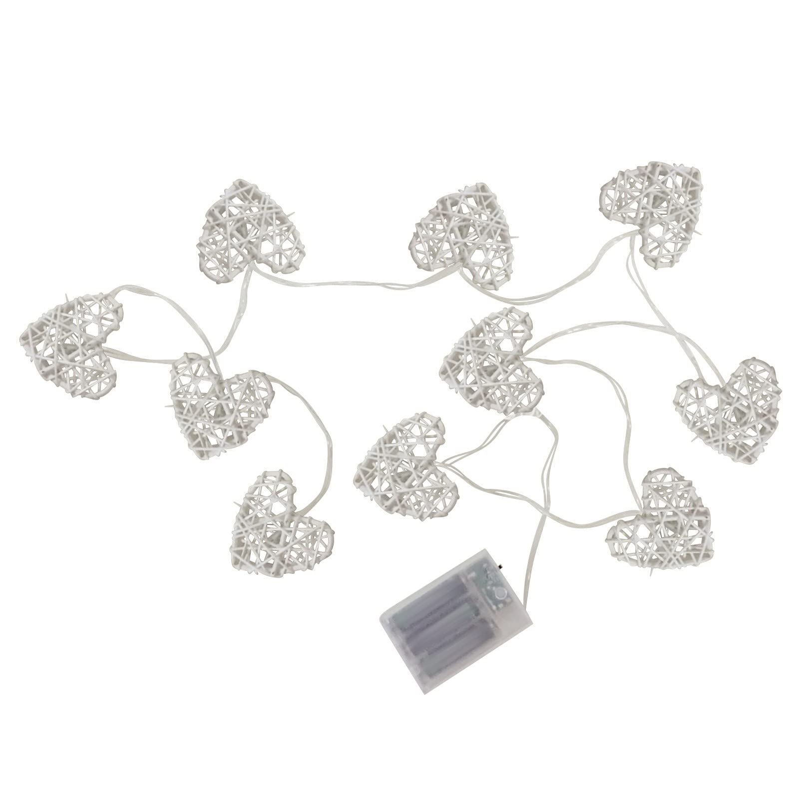 Boddenly LED Fairy String Lights - Heart-Shaped Vintage Decor for Bedroom, Wedding, Christmas, Valentine's Day & Backyard | Romantic Lighting for Home, Party & Holiday Decorations (White, One Size) - Perfect for Creating Cozy Ambiance & Festive Atmosphere