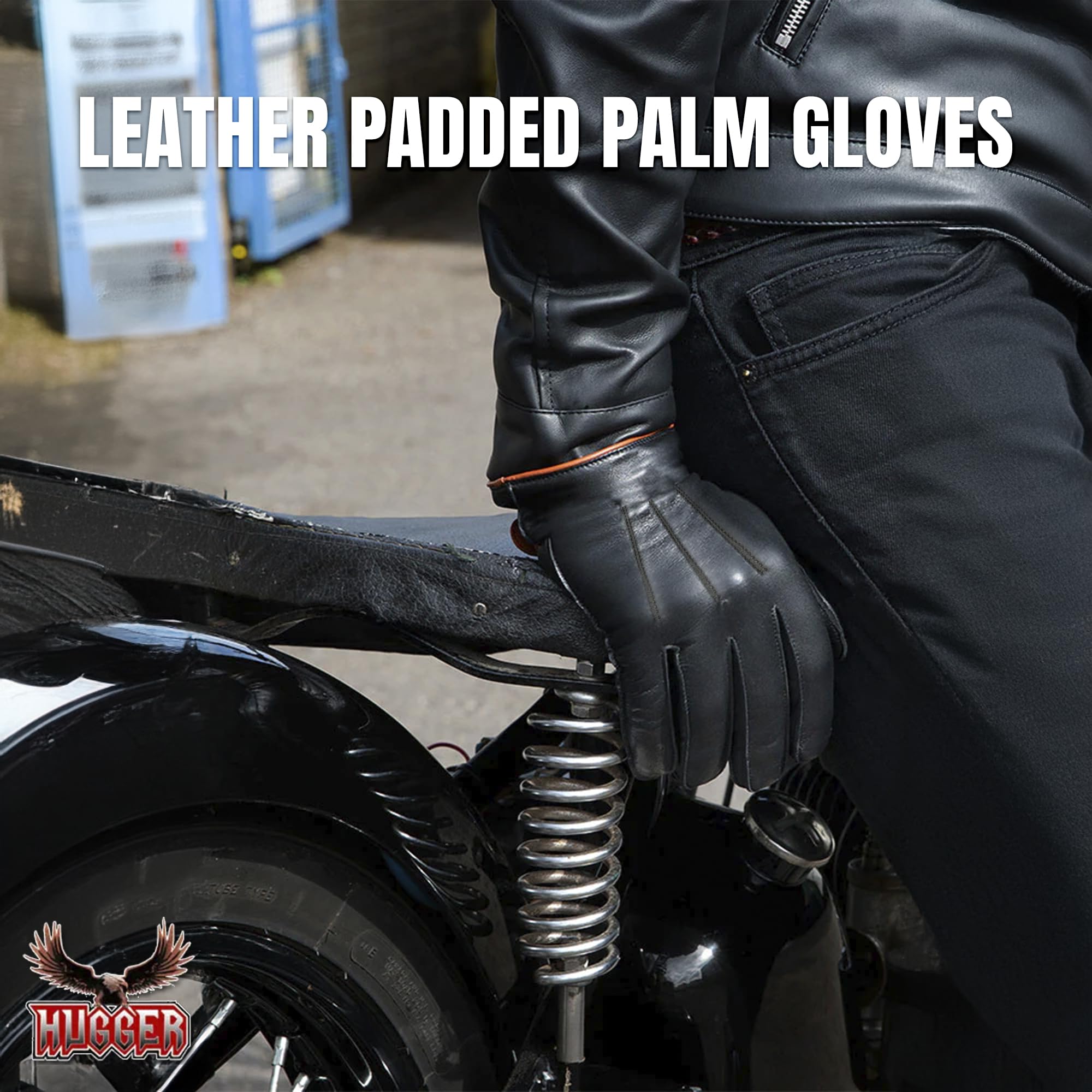 Black Motorcycle Gauntlet Gloves - Windproof & Cold Resistant Unlined Gloves for Riding - Medieval Renaissance Cosplay Armor Gloves with Long Cuff - Perfect for Biking, LARP, Costume Events & Historical Reenactments
