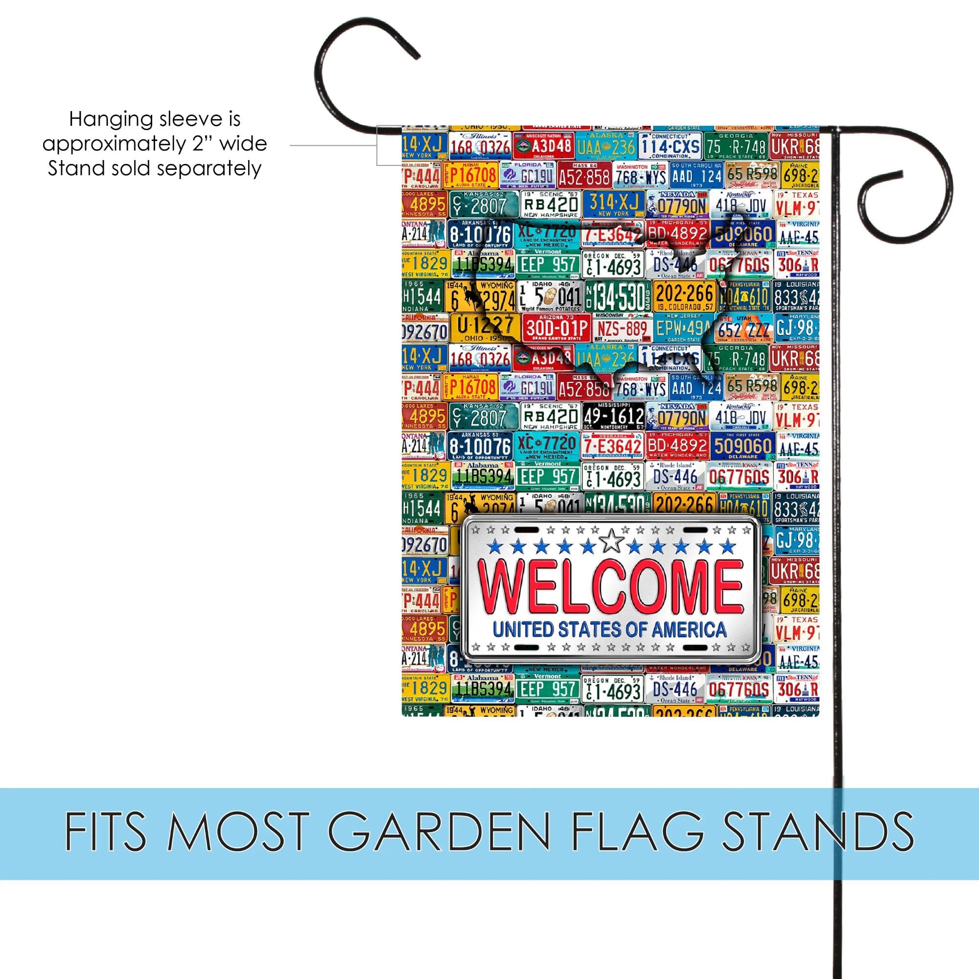 Toland Home Garden 50 States Double Sided Patriotic Garden Flag - 12x18 Inch American Flag Outdoor Decoration for Yard, House & Garden - Perfect for Memorial Day, 4th of July & Patriotic Events