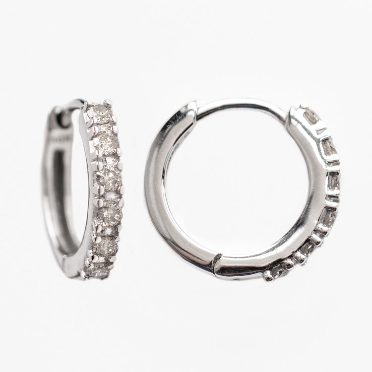 Solid Gold Diamond Huggie Hoop Earrings for Women - 14K Real Gold Small Hoops - Minimalist Everyday Stud Earrings - Perfect for Work, Date Night & Special Occasions