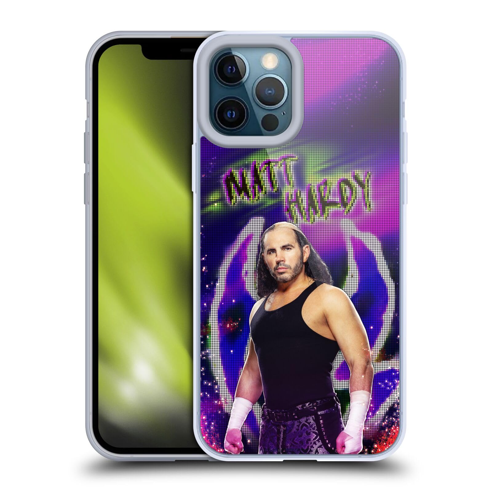 Officially Licensed WWE LED Image Matt Hardy Soft Gel Case for Apple iPhone 12 Pro Max - Durable Protective Cover with Vibrant LED Display, Perfect for Wrestling Fans and iPhone Protection at Home, Work & Events