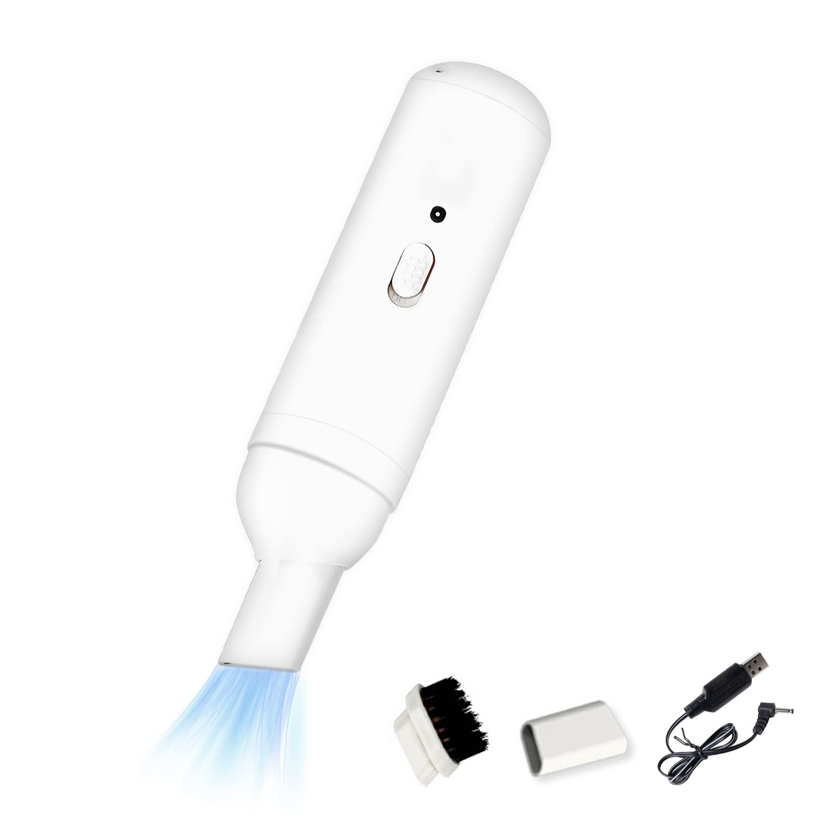 Mini Portable Cordless Car Vacuum Cleaner - Handheld USB Rechargeable for Quick Cleaning Pet Hair, Dust in Home, Office & Car (White) | Perfect for Car Seats, Upholstery & Small Spaces