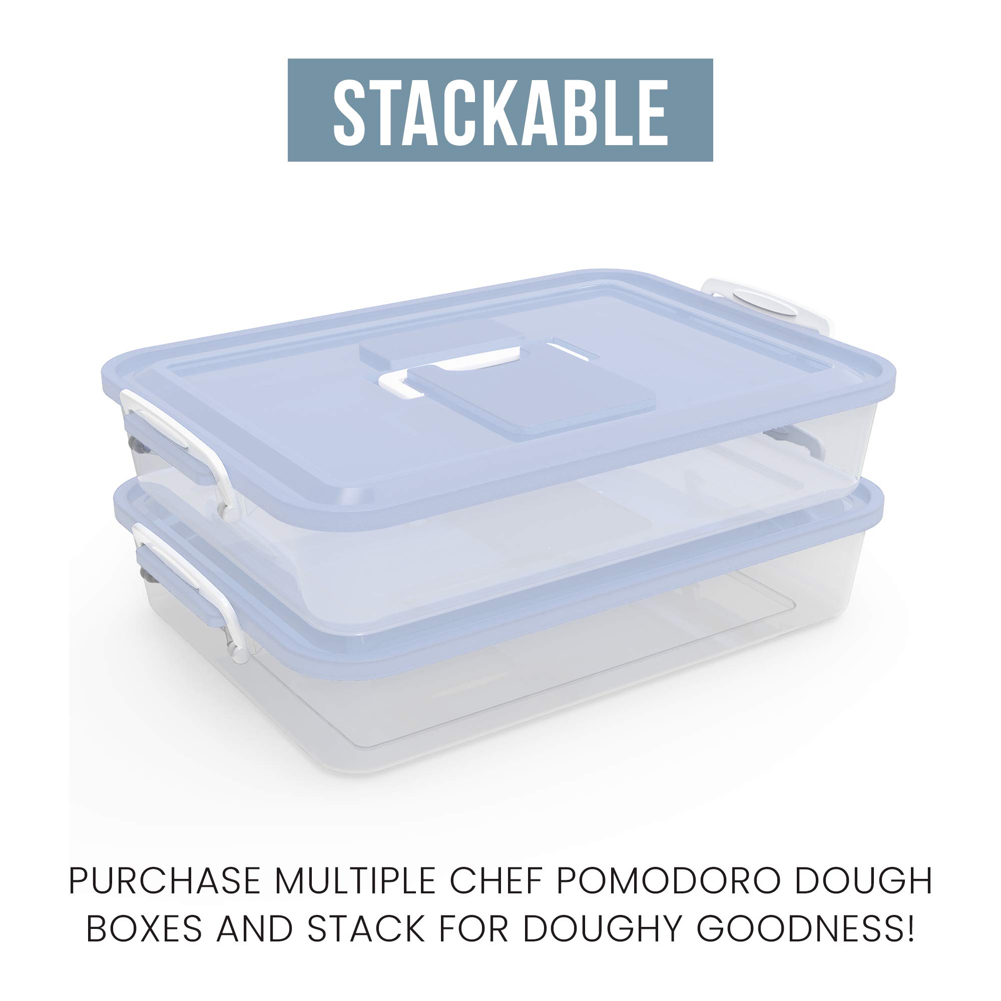 **Professional 14 x 11-Inch Pizza Dough Proofing Box – Chef Pomodoro Dough Container for 4-6 Balls, Household Pizza Dough Tray with Carry Handle (Blue) – Perfect for Home Baking, Restaurants & Pizza Parties**