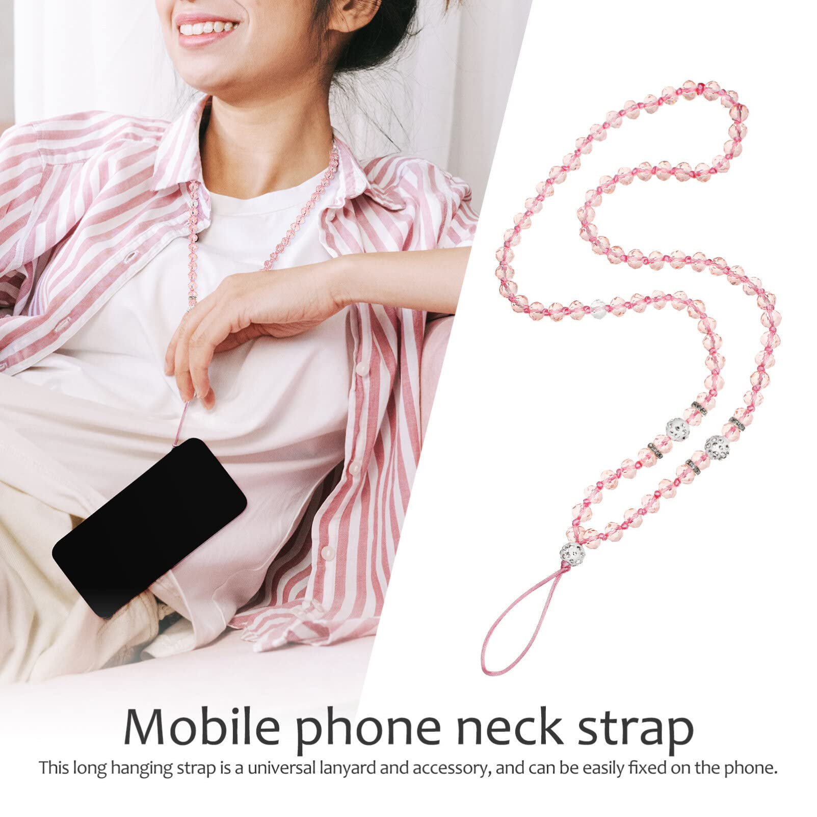 Gatuida 2-Pack Crystal Beaded Phone Lanyard & Wrist Strap - Bling Charm for iPhone, Samsung & Smartphones - Perfect for Parties, Concerts & Everyday Use
