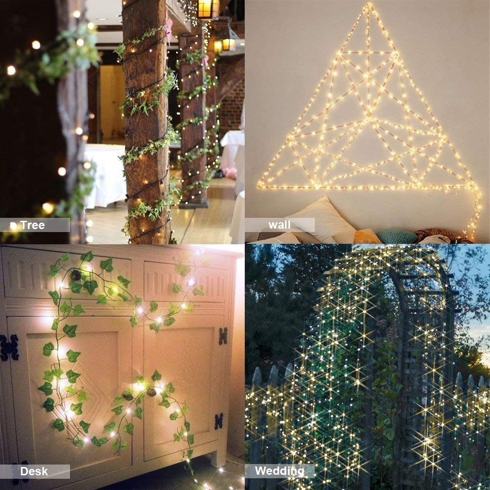 EShing 100 LED String Lights Dimmable, 33ft USB Powered Fairy Lights with Remote & Timer - Warm White Twinkle Lights for Indoor Outdoor Wedding, Party, Patio, Backyard, Room Decor - Perfect for Holiday, Christmas, Garden & Home Ambiance Lighting