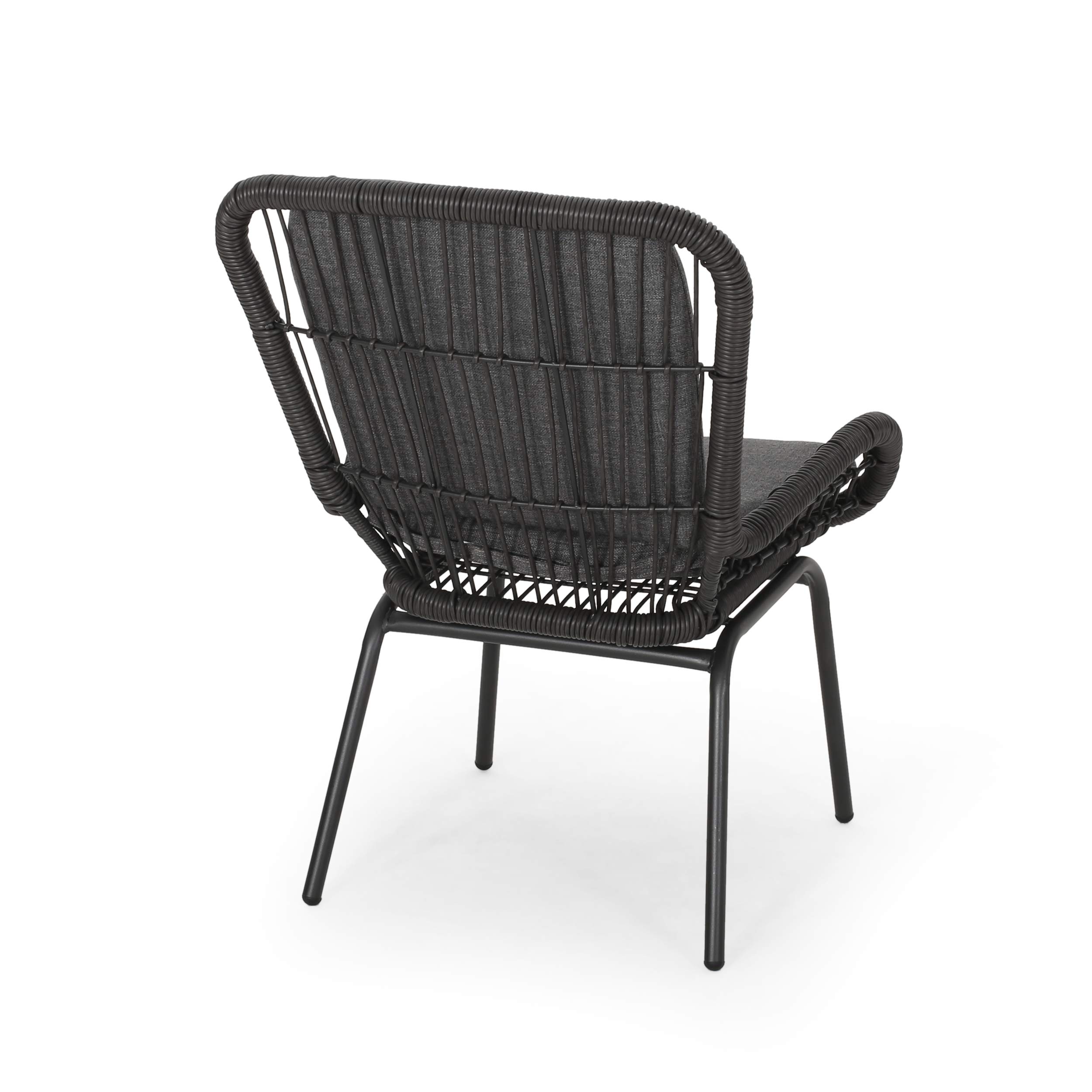 GDFStudio Outdoor Wicker Club Chair Set of 2 with Cushions - Gray & Dark Gray Patio Furniture for Garden, Poolside & Backyard Relaxation