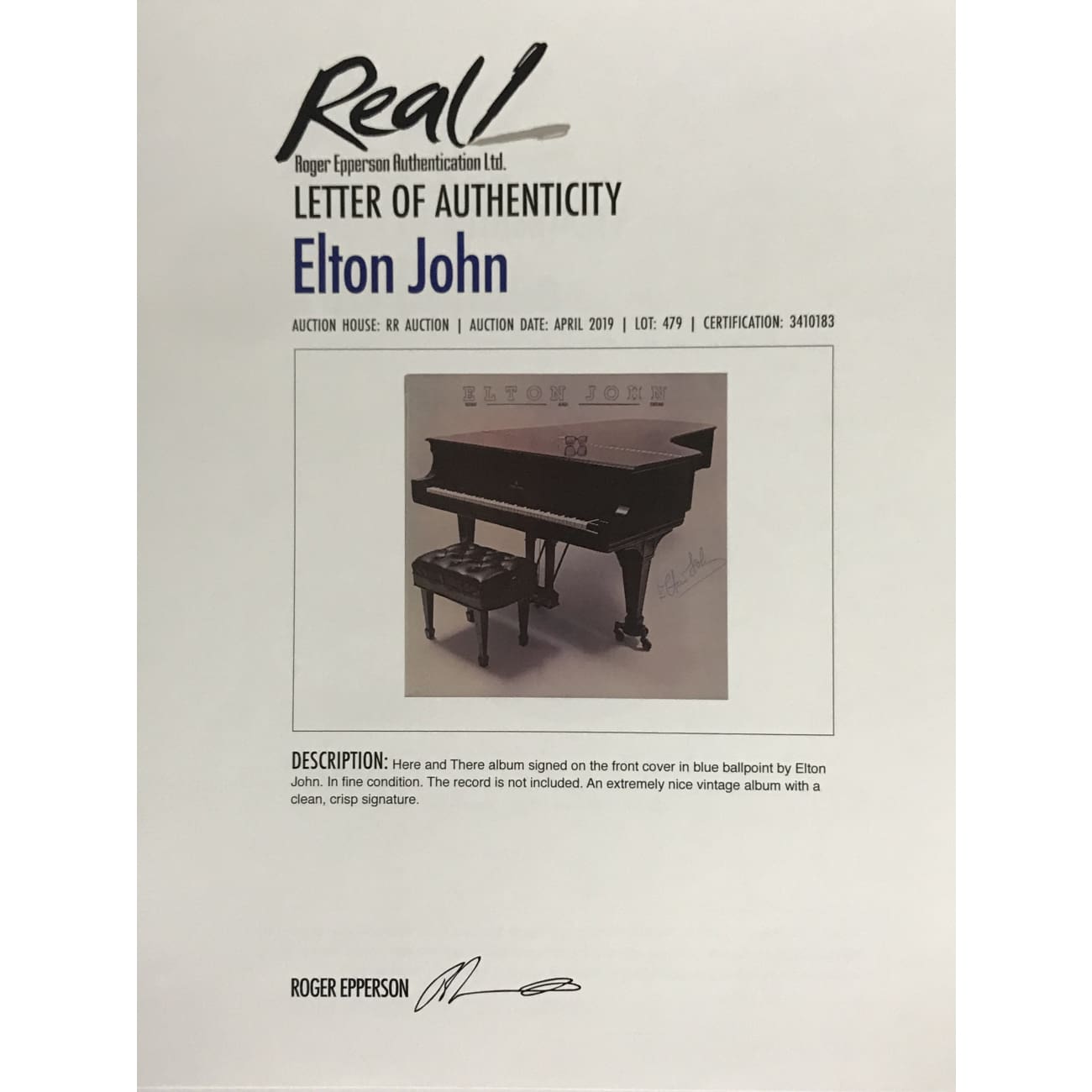 Authentic Elton John Signed Album Collage with Epperson COA - Limited Edition Music Memorabilia for Collectors & Fans - Perfect for Home Decor, Music Room Display & Gift for Elton John Enthusiasts
