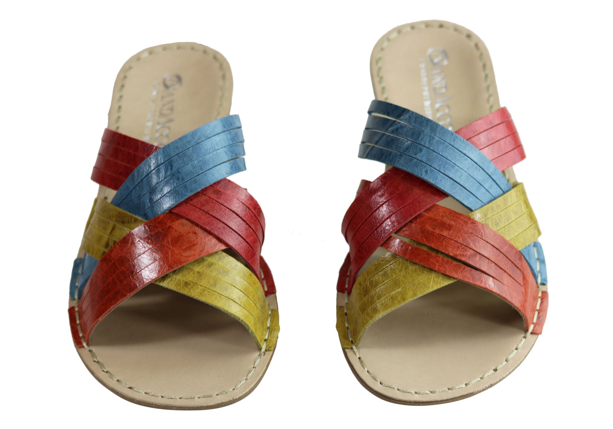 Andacco Memba Women's Comfortable Leather Slide Sandals - Handmade in Brazil - Perfect for Beach, Pool & Summer Vacations