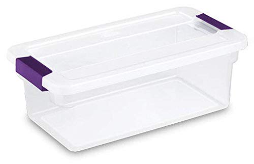Sterilite 6 Quart ClearView Latch Storage Boxes - 12 Pack Stackable Plastic Bins with Secure Lids for Shoe Organization, Home Closet Storage & Pantry Organization - Clear Durable Containers for Bedroom, Garage & Office Use