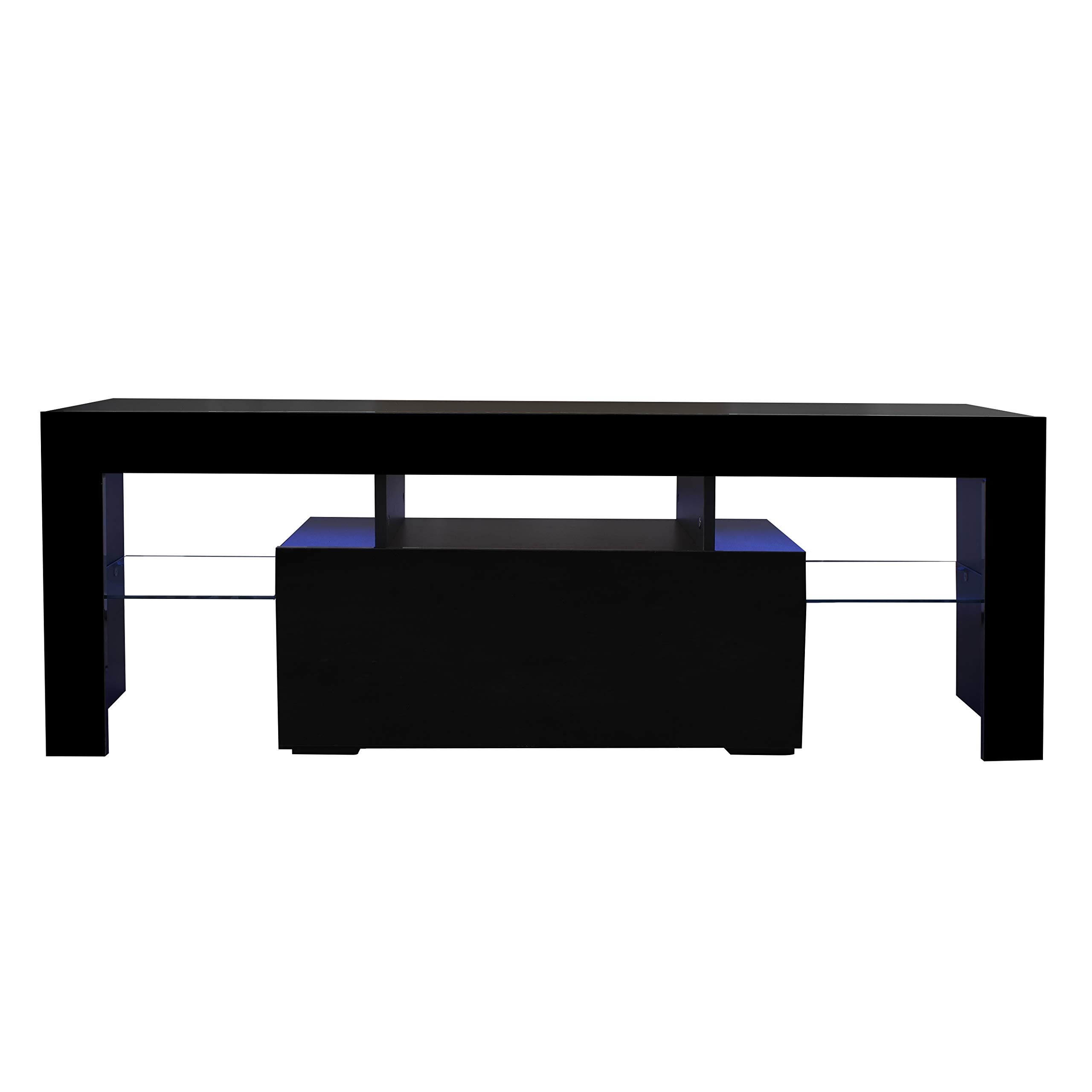 180° Wall Mounted Floating TV Stand with Storage & 16-Color LED Lights - Multifunctional Media Console for 50