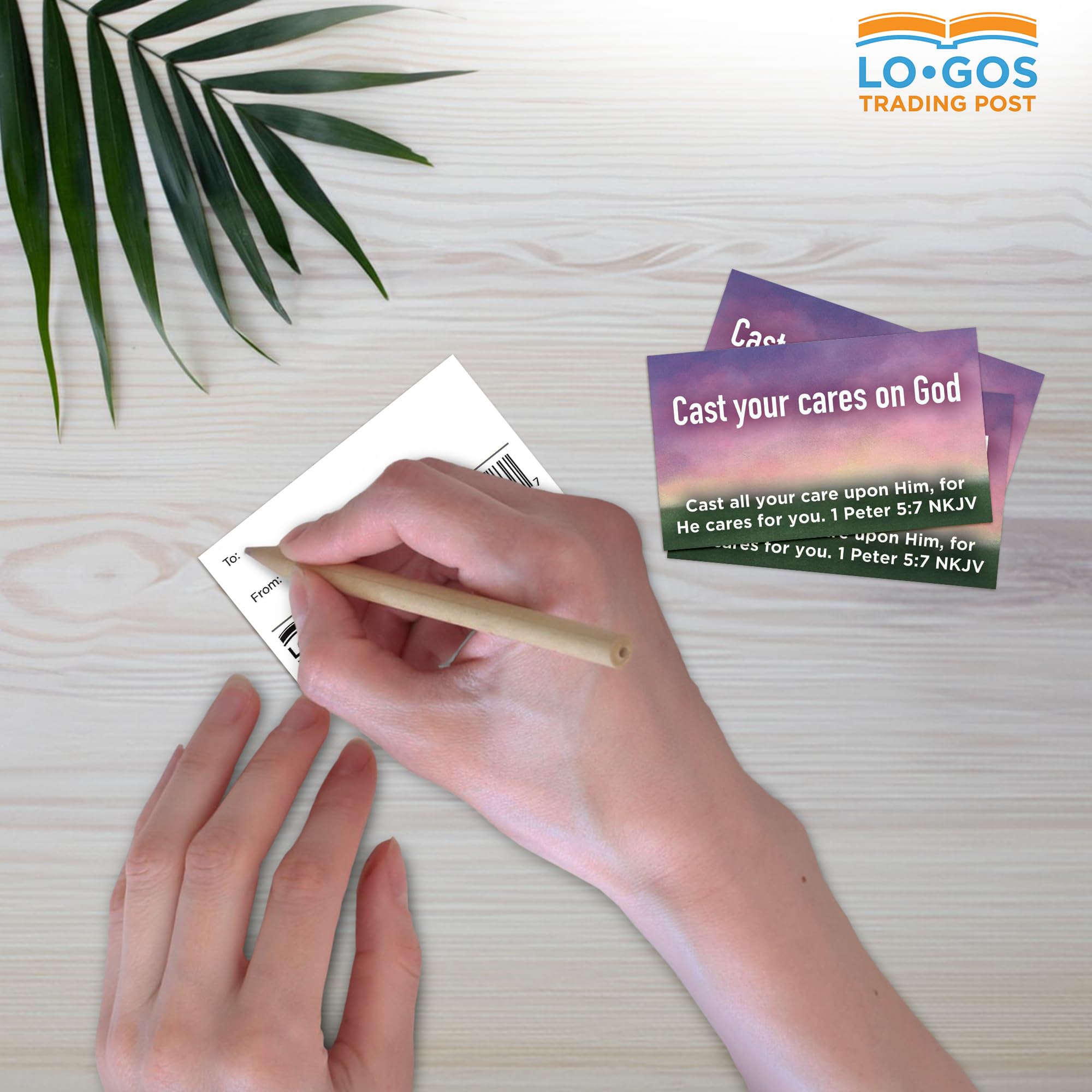 Bulk Pack of 25 'Cast Your Cares on God' 1 Peter 5:7 Scripture Cards - Christian Bible Verse Affirmation Cards for Kids, Sunday School, Youth Group & Church Ministry - Perfect for Daily Devotions, Bible Study & Faith-Based Encouragement