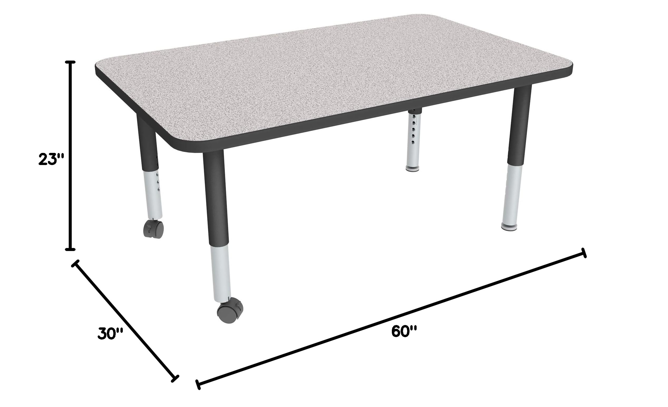 Adjustable Height Mobile Classroom Activity Table for Preschools - 30