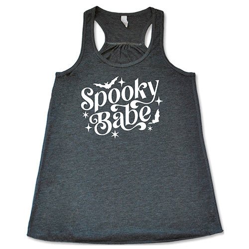 Spooky Babe Shirt - Halloween Women's Graphic Tee - Cute Ghost Print T-Shirt for Women - Perfect for Halloween Parties, Costume Outfits & Fall Fashion