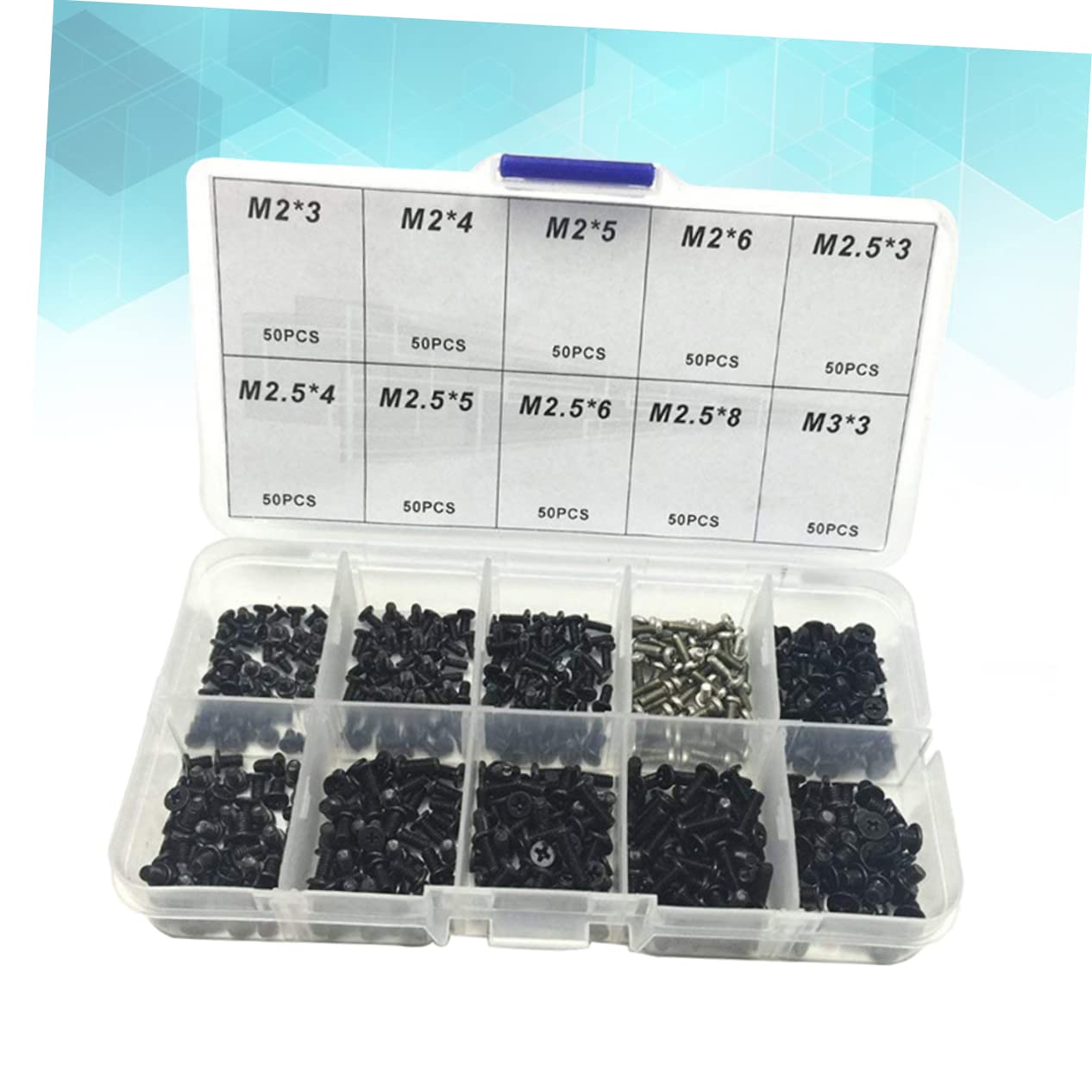 MUSISALY 500pcs Laptop Repair Tool Kit - Full Set of 2.5 Mini Cross Screws for Computer & Laptop Screw Replacement - Ideal for DIY Repairs and Maintenance