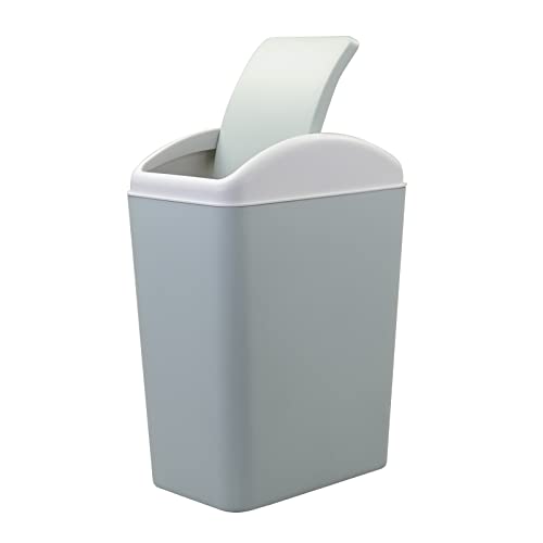 Parlynies 4.5 Gallon Kitchen Trash Can with Swing Lid - Plastic Waste Bin, Odor-Proof Garbage Can for Home, Office, Bathroom (Blue) - Perfect for Recycling, Food Waste & Daily Trash Disposal