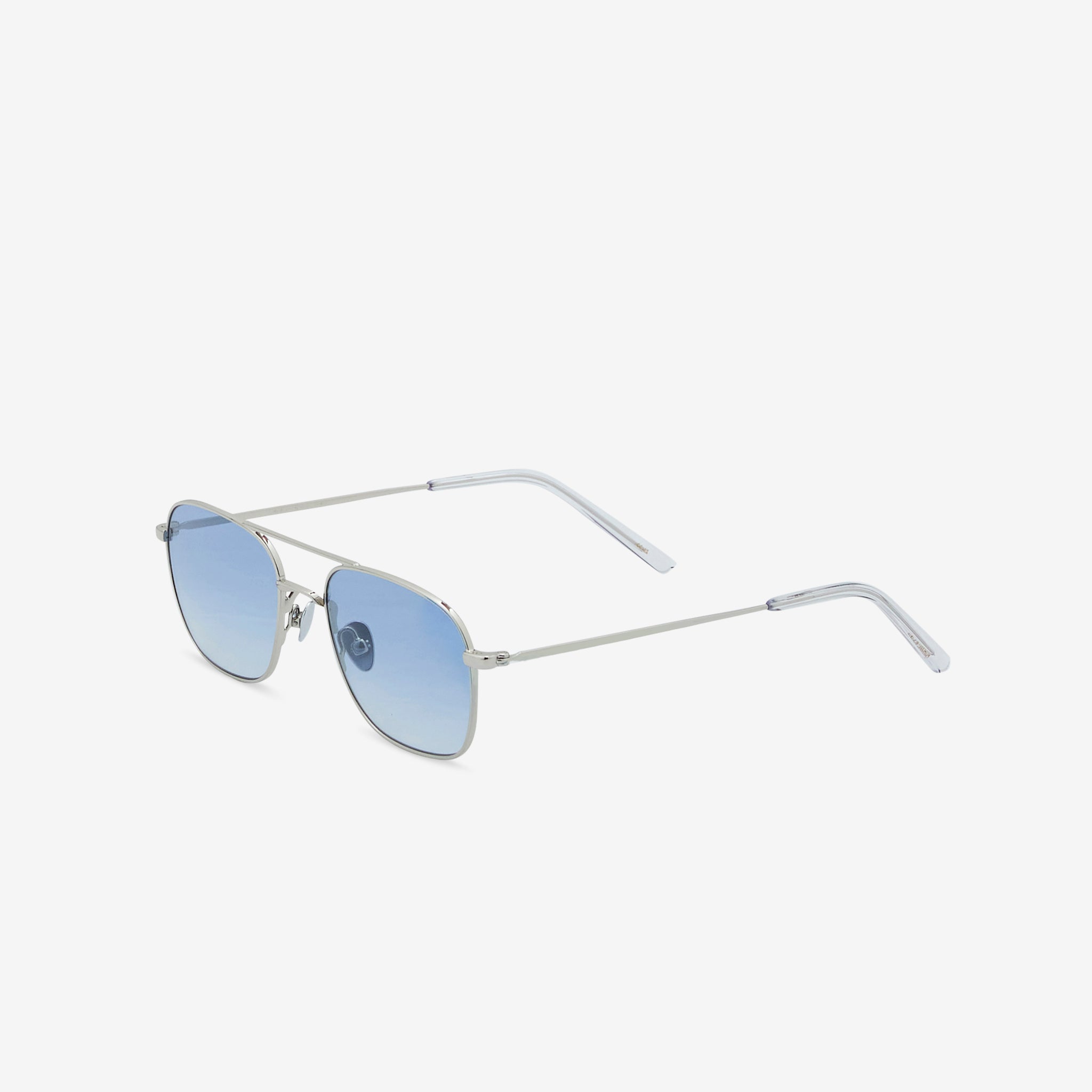 Dion Silver Sunglasses with Blue Gradient Lens - Stylish UV Protection for Outdoor Activities, Driving, and Beach Vacations