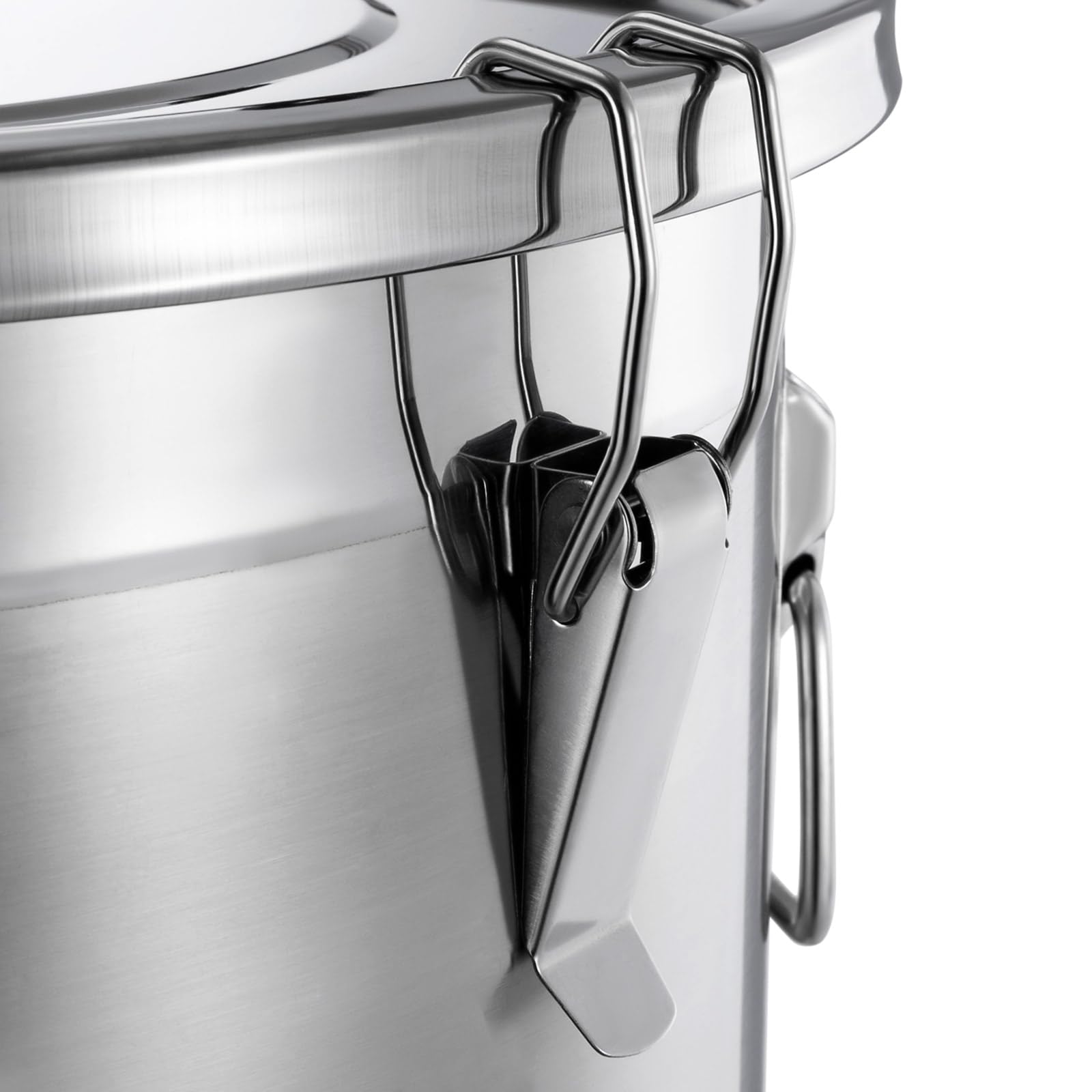 DYNAMI 304 Stainless Steel Airtight Food Storage Container - 48L/12.7Gal Large Canister with Locking Lid for Rice, Flour, Grains, Coffee Beans | Kitchen & Pantry Organization | Bulk Food Storage Solution for Home & Restaurant Use